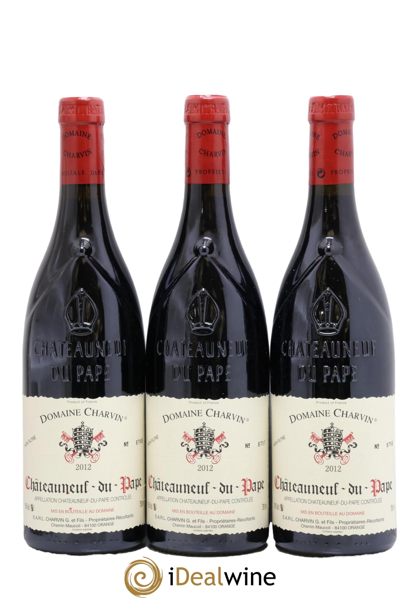 Châteauneuf-du-Pape Charvin (Domaine) 2012 - Lotto di 3 bottiglie - 0