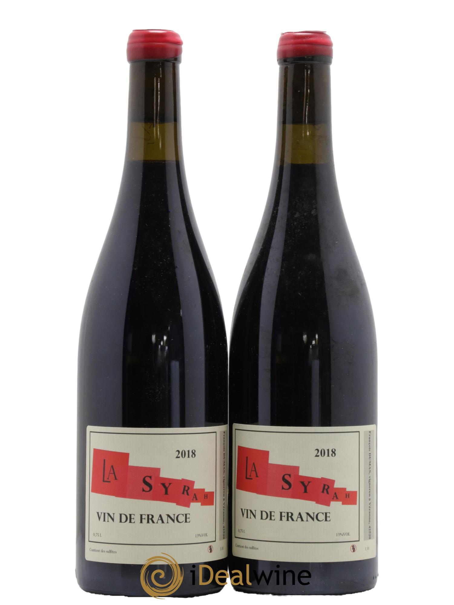 Vin de France La Syrah François Dumas 2018 - Lot de 2 bouteilles - 0