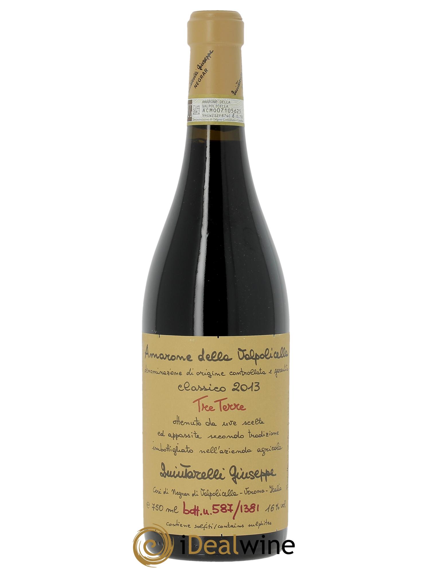 Amarone della Valpolicella DOCG Giuseppe Quintarelli Tre Terre 2013 - Posten von 1 Flasche - 0