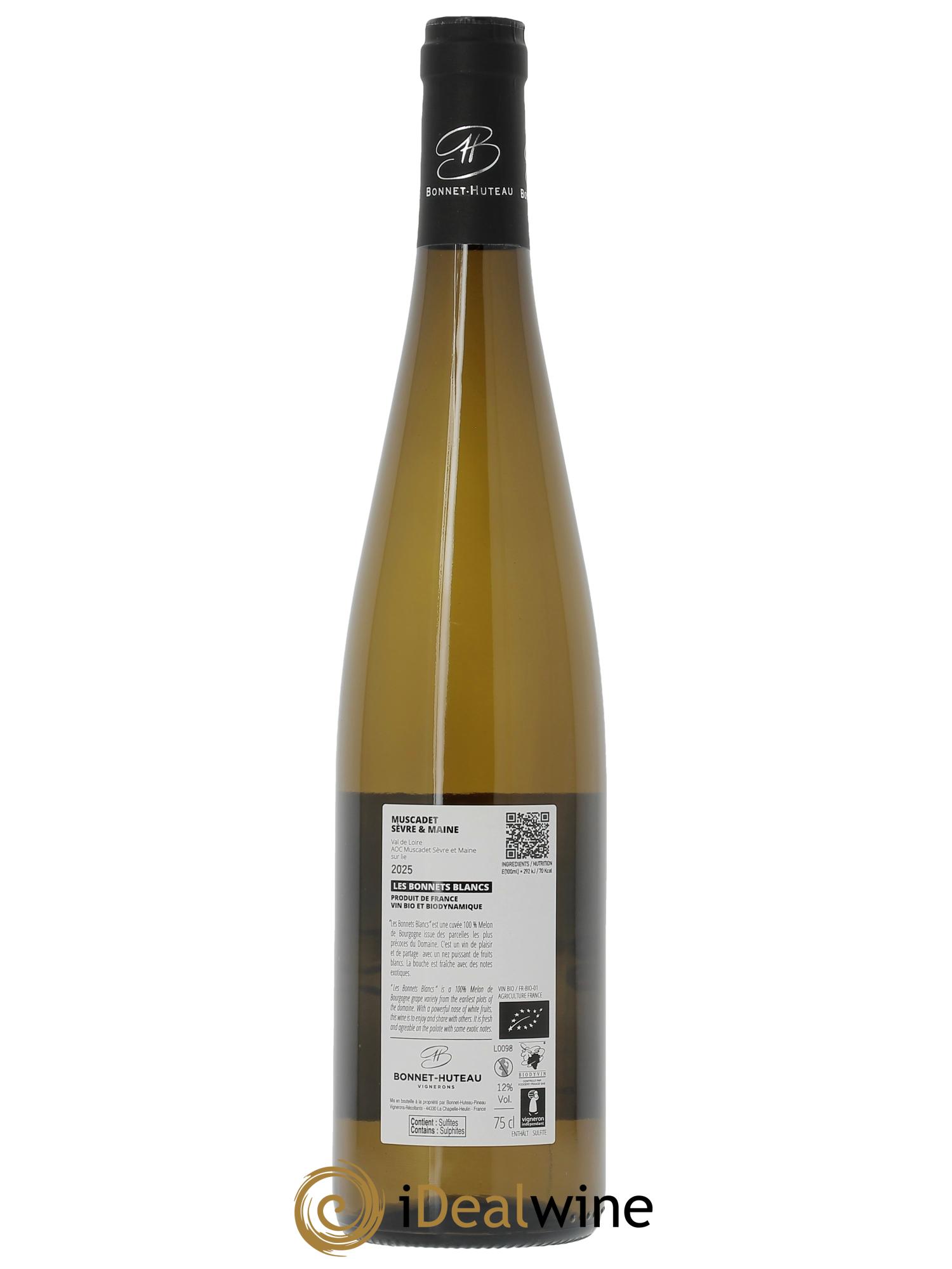 Muscadet-Sèvre-et-Maine sur lie Les Bonnets Blancs Bonnet-Huteau  2025 - Lot de 1 bouteille - 1