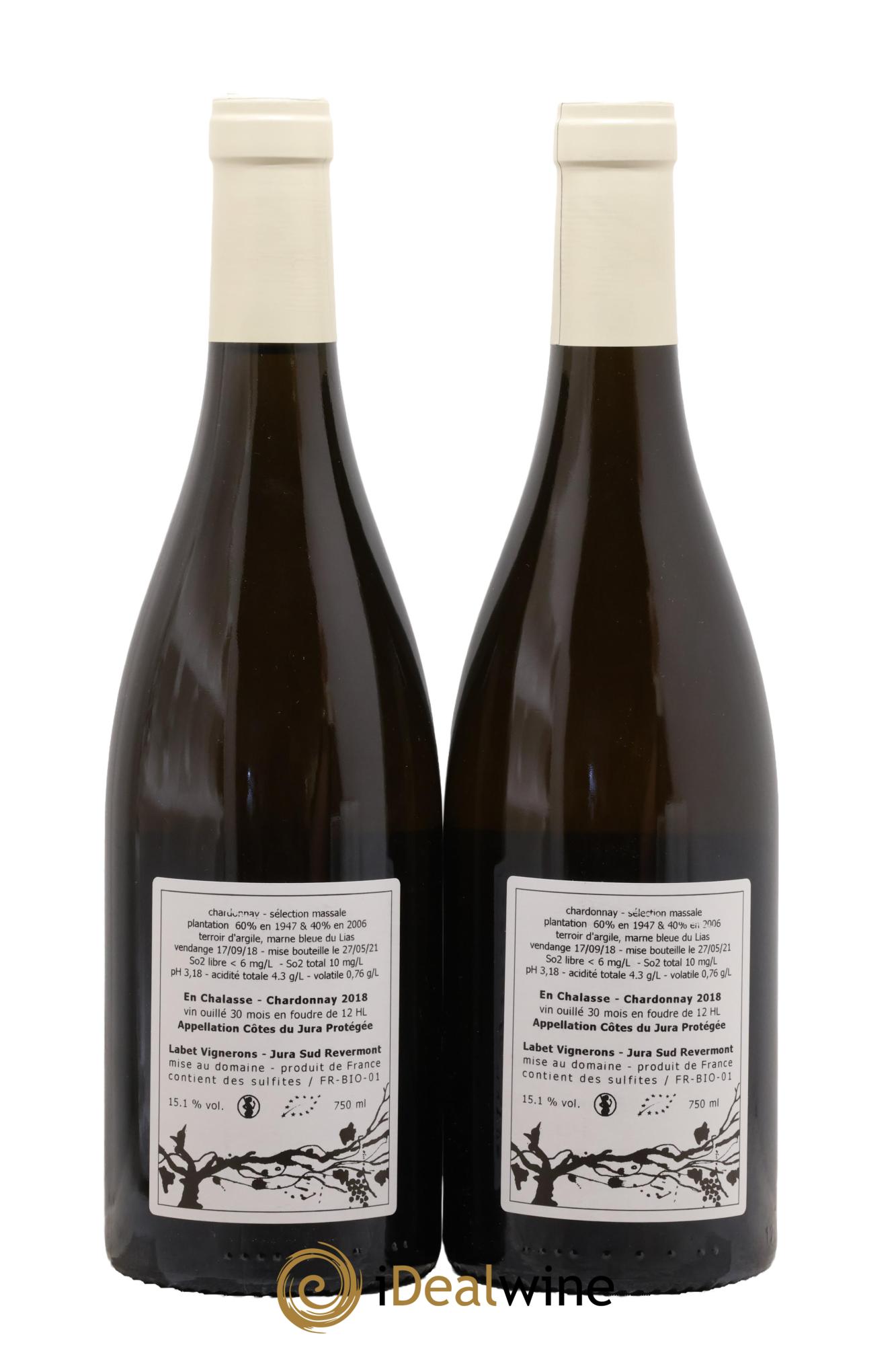 Côtes du Jura Chardonnay En Chalasse Romain - Julien - Charline Labet 2018 - Lot de 2 bouteilles - 1
