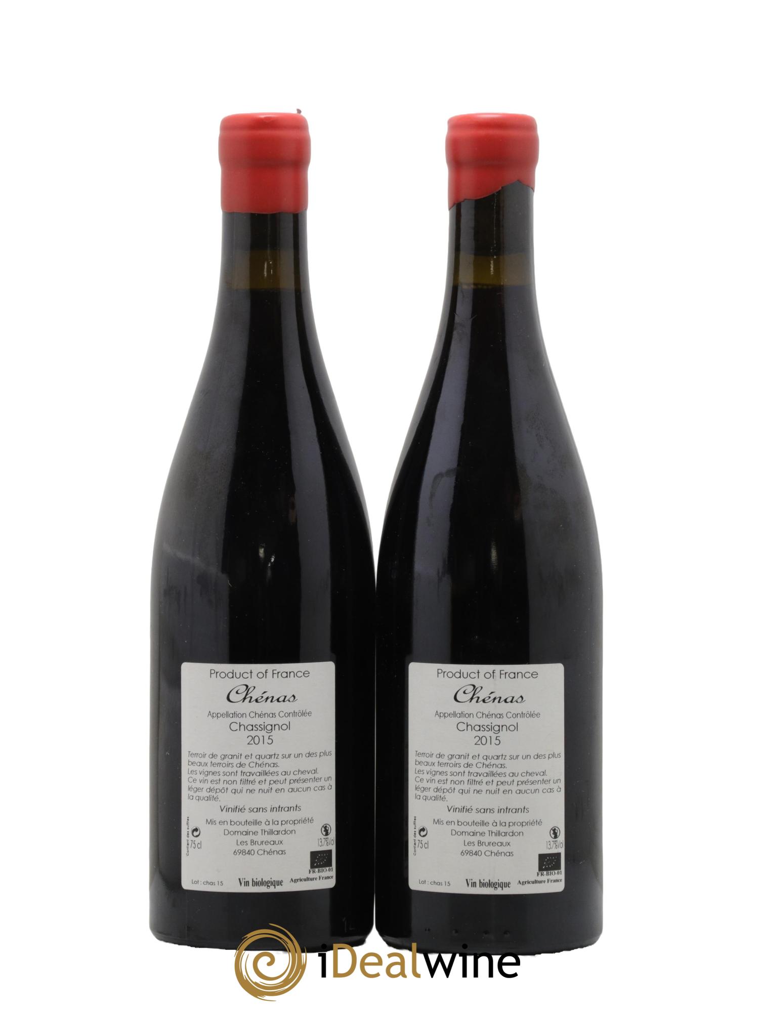 Chénas Chassignol Domaine Thillardon 2015 - Lot of 2 bottles - 1
