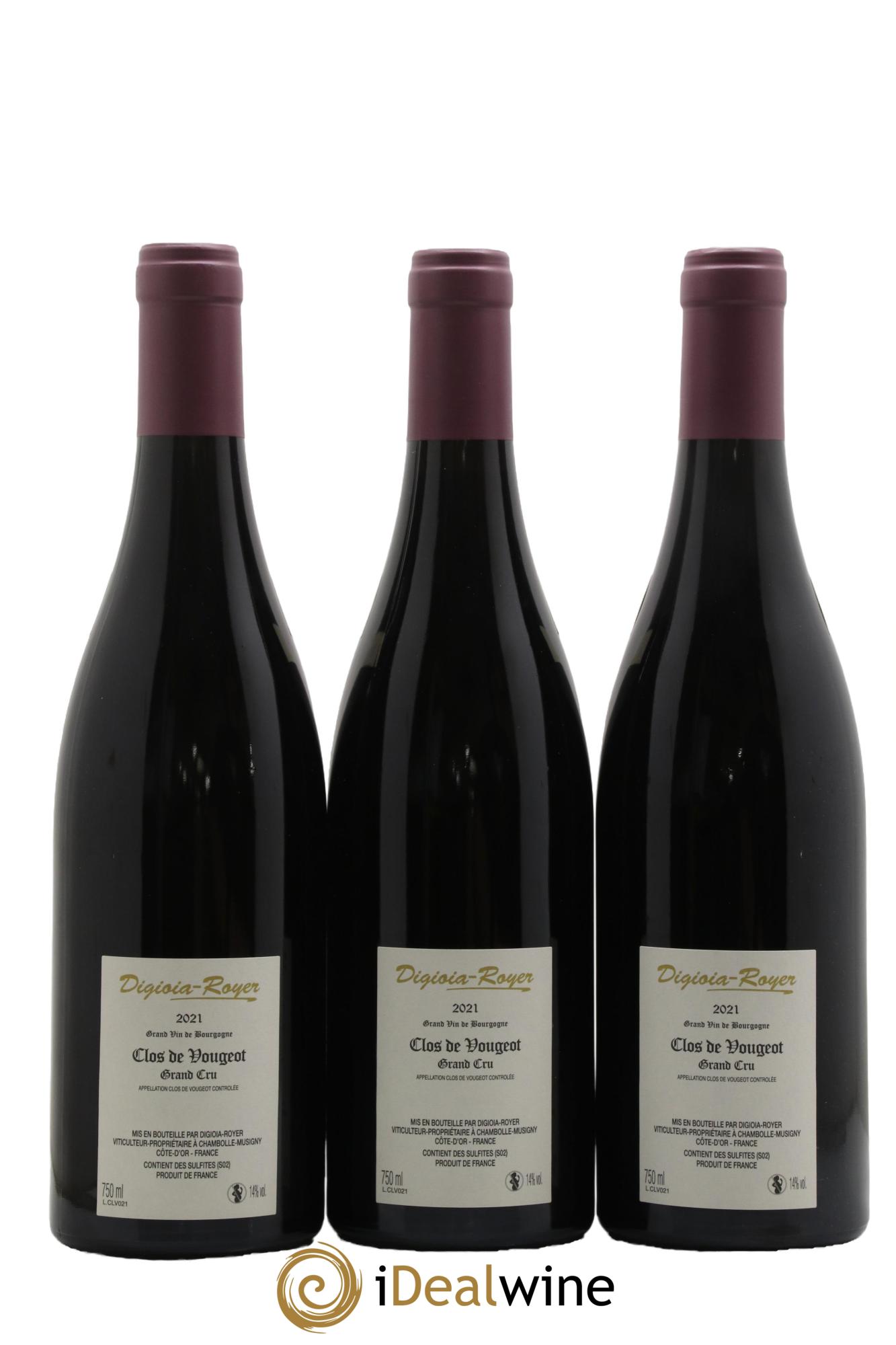 Clos de Vougeot Grand Cru Digioia-Royer  2021 - Lot de 3 bouteilles - 1