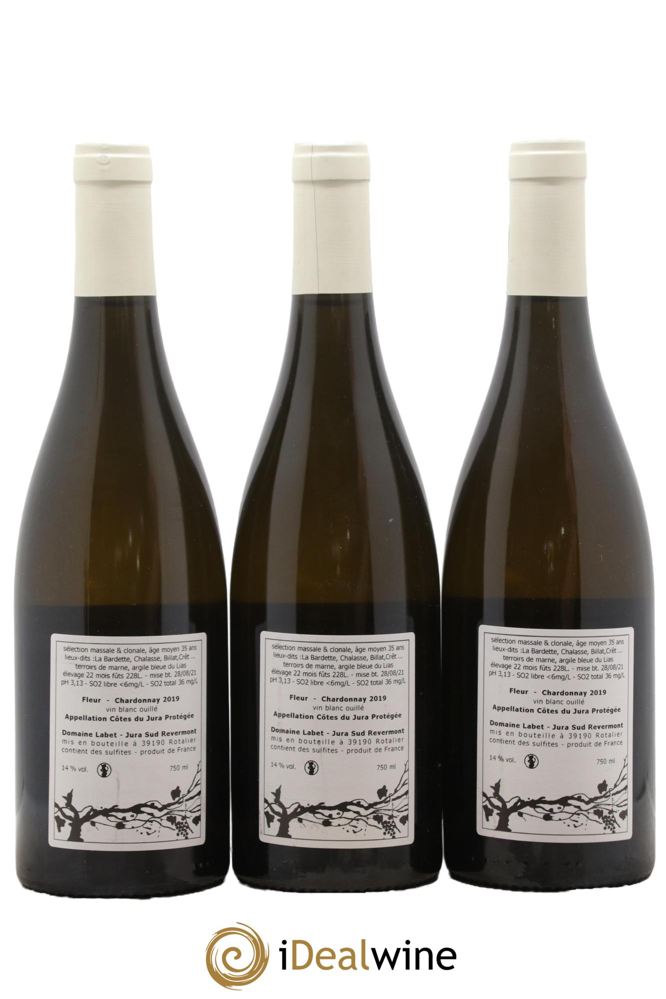 Côtes du Jura Chardonnay Fleur Romain - Julien - Charline Labet 2019 - Posten von 3 Flaschen - 1