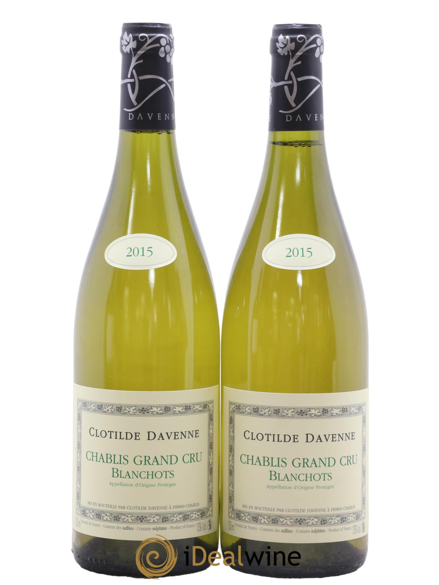 Chablis Grand Cru Blanchots Clotilde Davenne 2015 - Lot de 2 bouteilles - 0