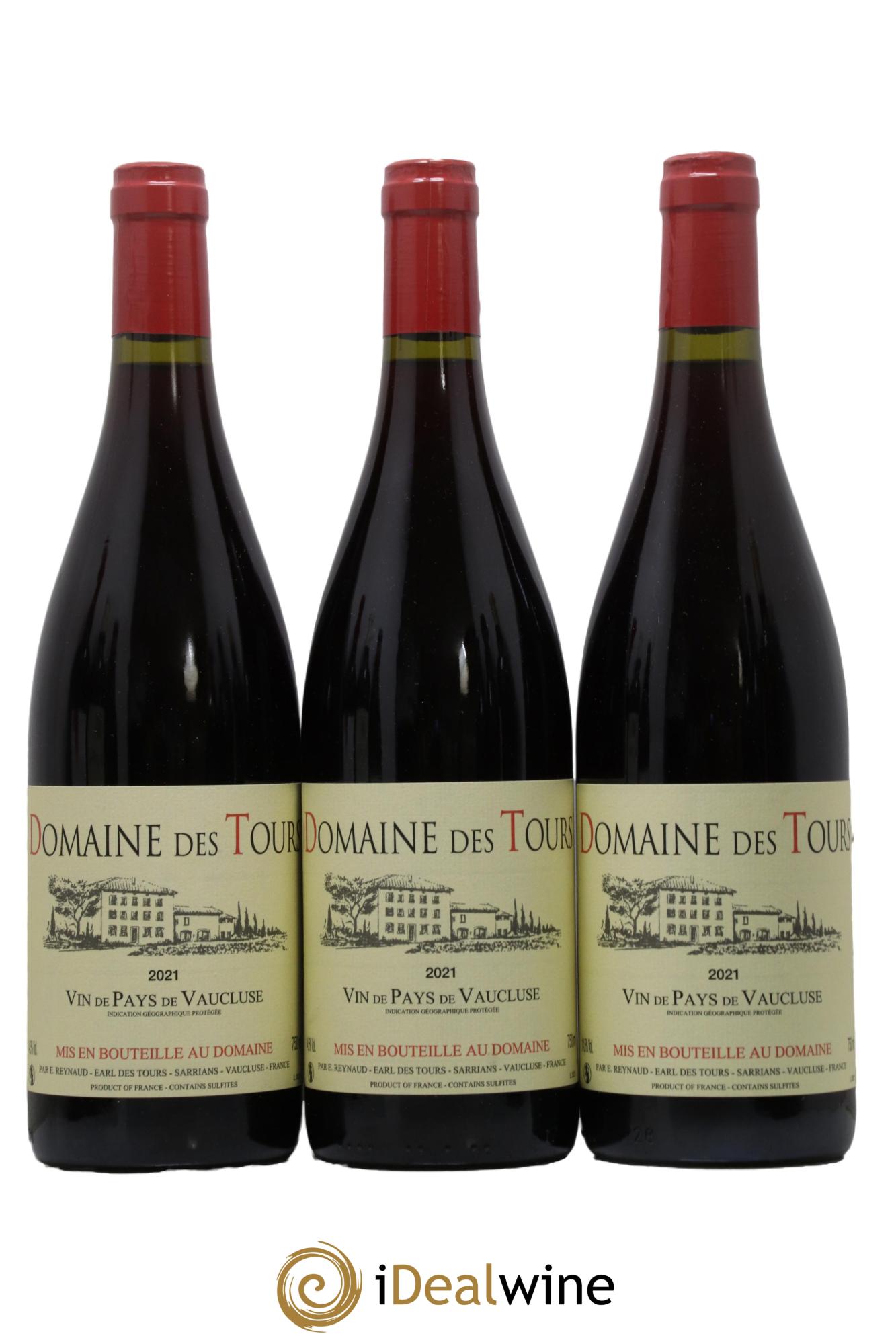 Vaucluse (Vin de Pays de Vaucluse) Domaine des Tours Emmanuel Reynaud 2021 - Lot de 3 bouteilles - 0