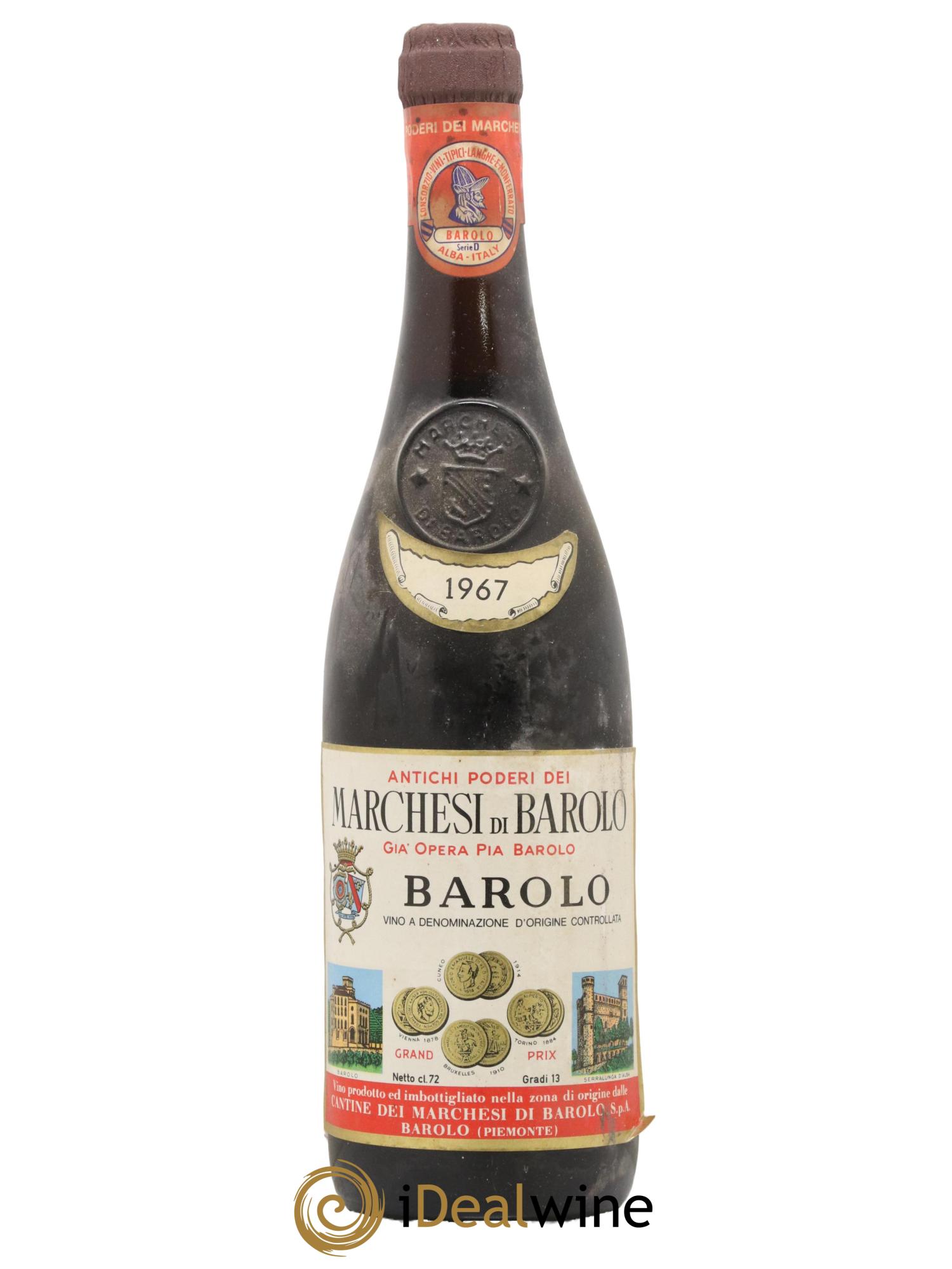 Barolo Marchesi di Barolo 1967 - Lot de 1 bouteille - 0
