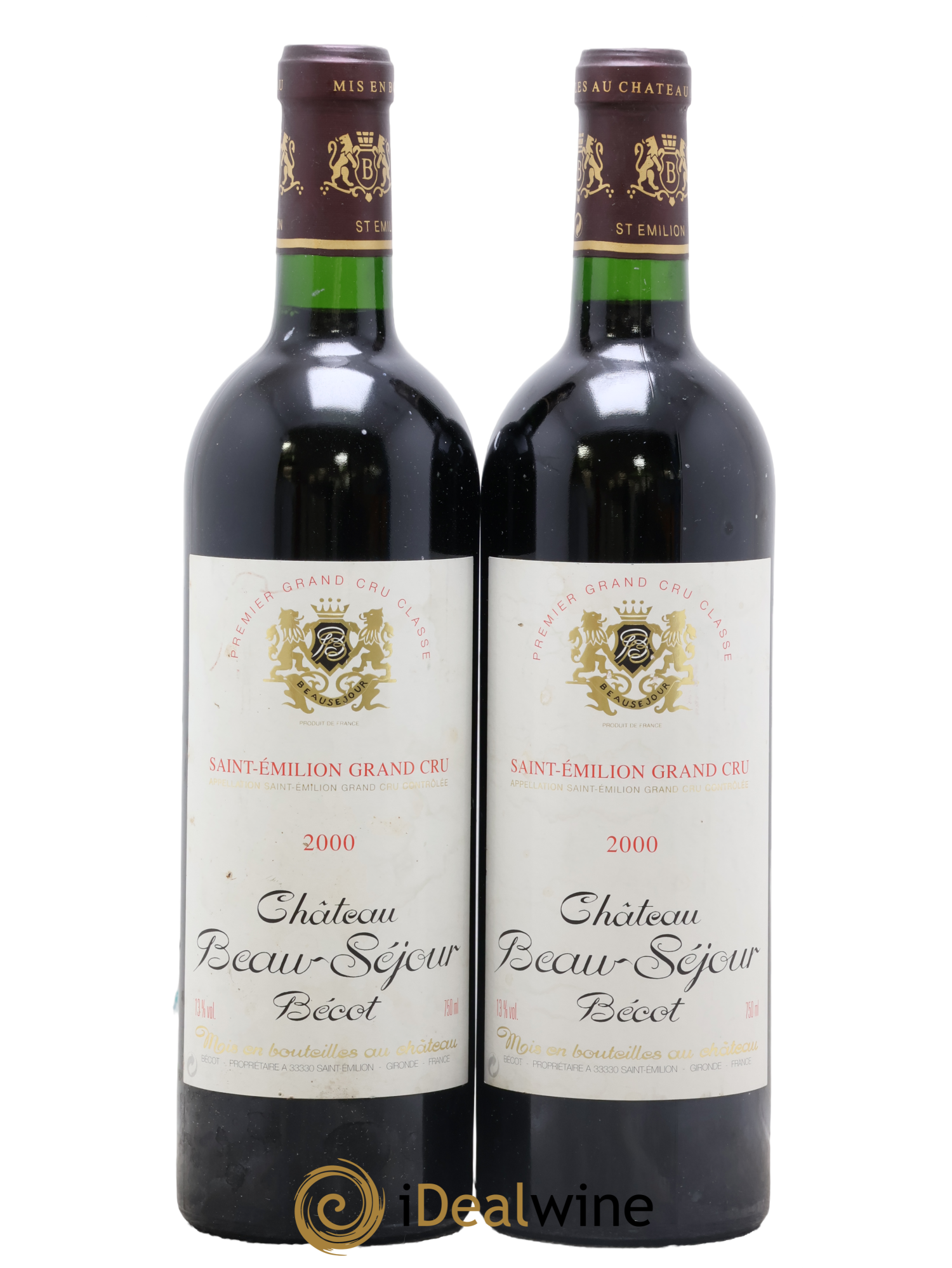 Château Beau-Séjour Bécot 1er Grand Cru Classé B 2000 - Lot of 2 bottles - 0