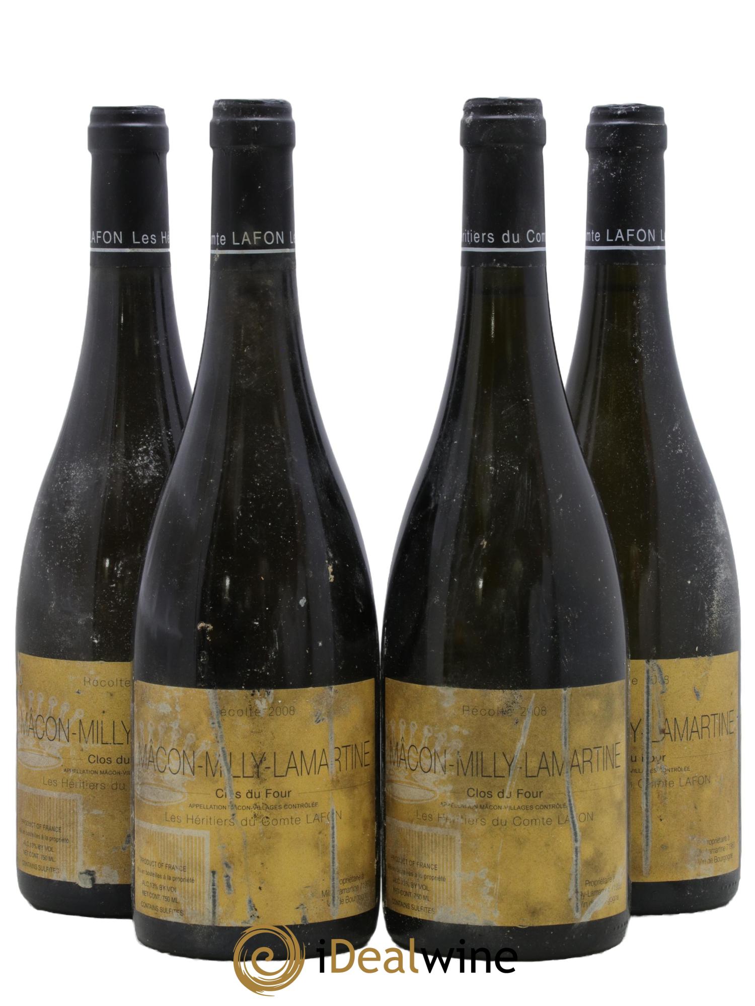 Mâcon Milly-Lamartine Clos du Four Héritiers du Comte Lafon (Domaine des) 2008 - Lot de 4 bouteilles - 0