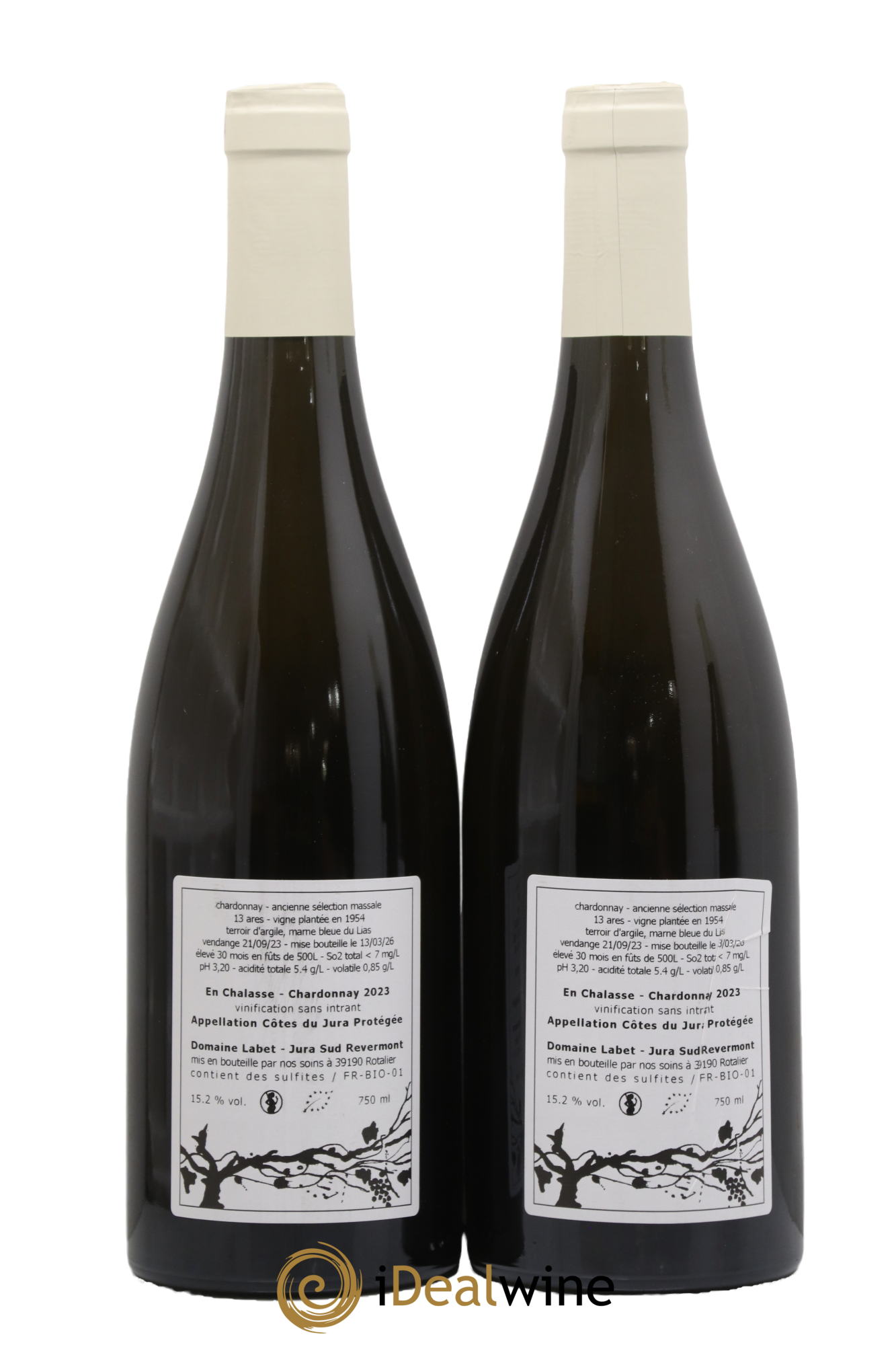 Côtes du Jura Chardonnay En Chalasse Romain - Julien - Charline Labet 2023 - Posten von 2 Flaschen - 1