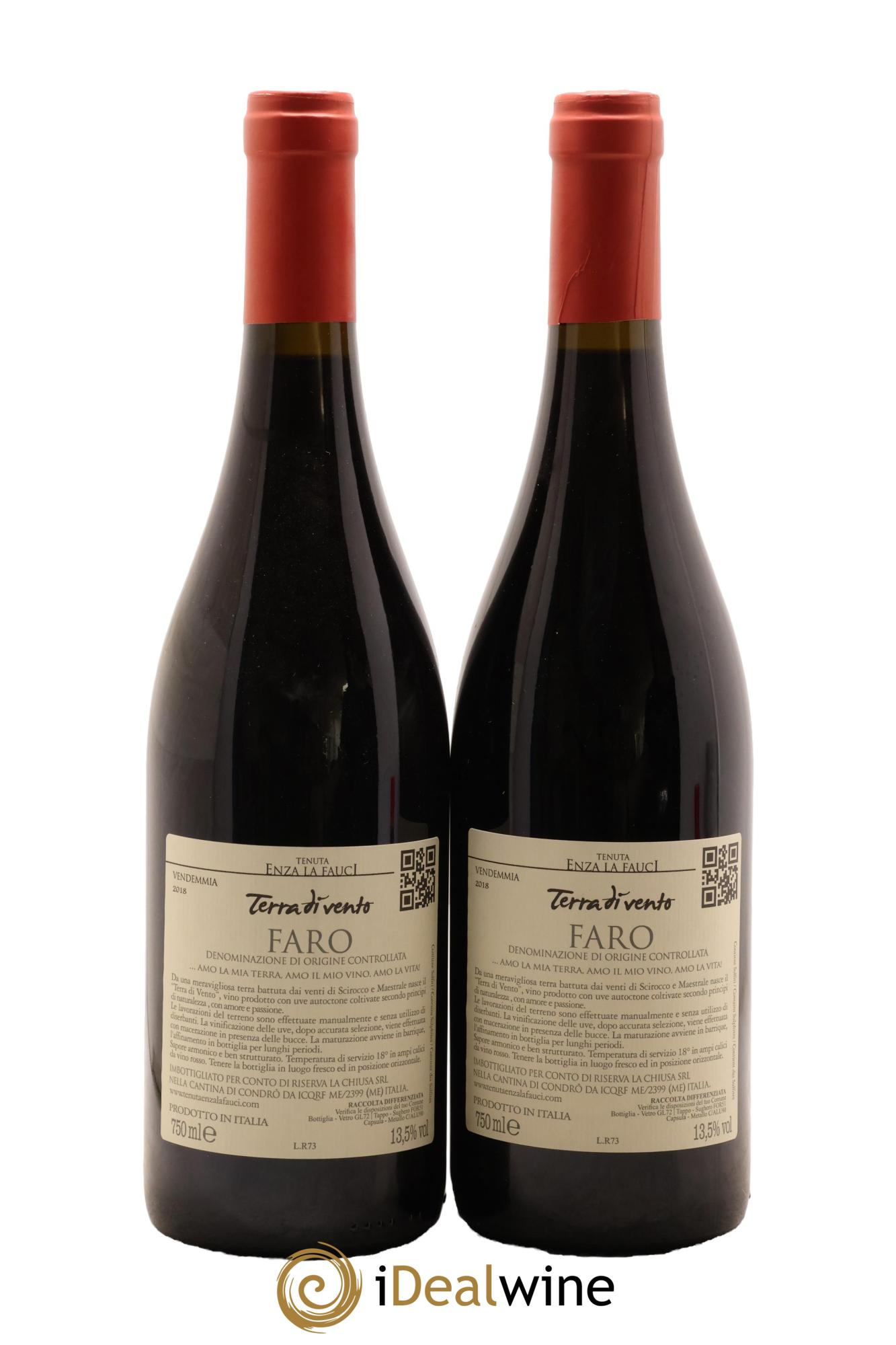 Italie Faro DOC Terra di Vento Tenuta Enza la Fauci 2018 - Lot de 2 bouteilles - 1