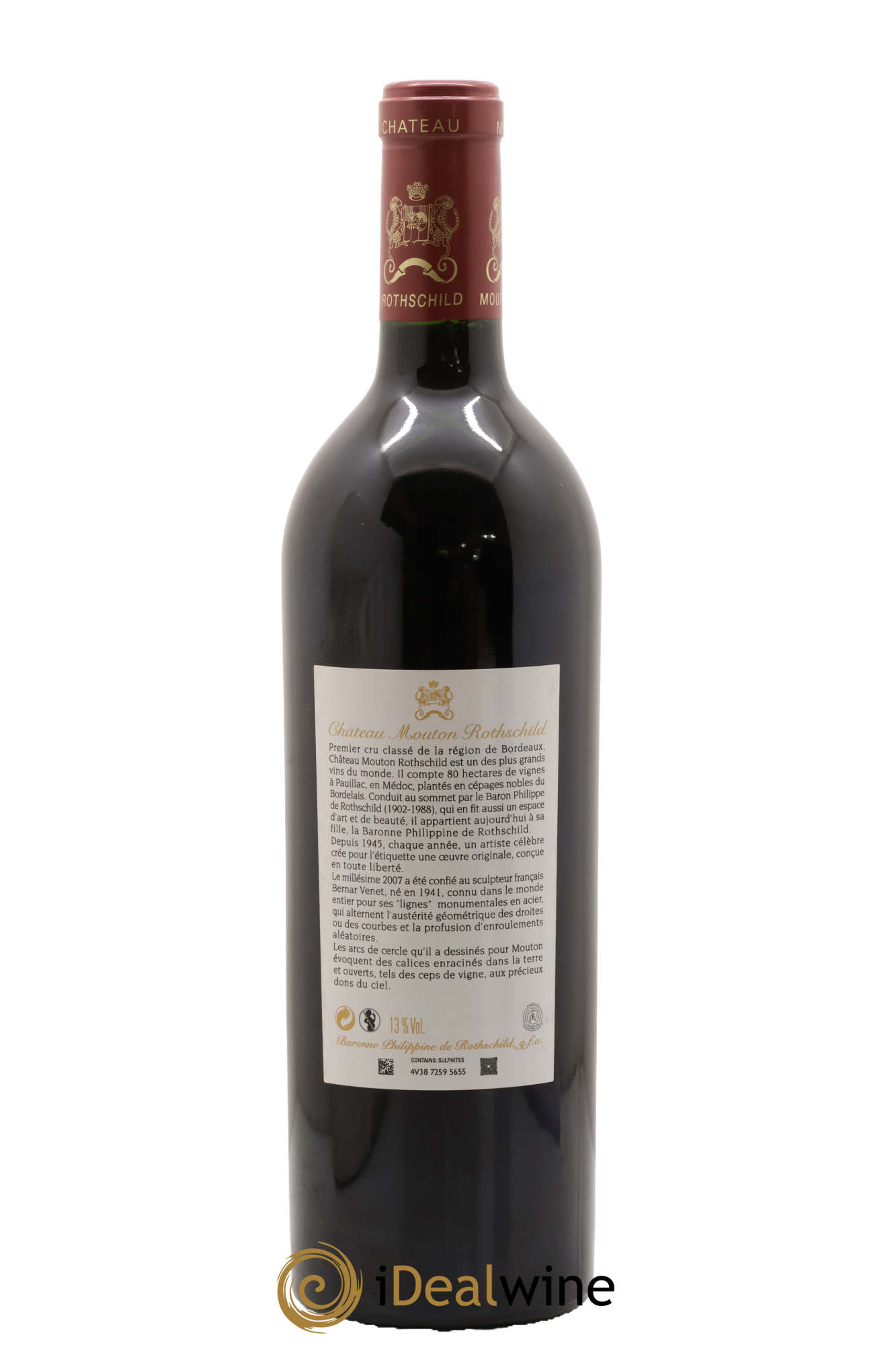 Château Mouton Rothschild 1er Grand Cru Classé 2007 - Lot de 1 bouteille - 1
