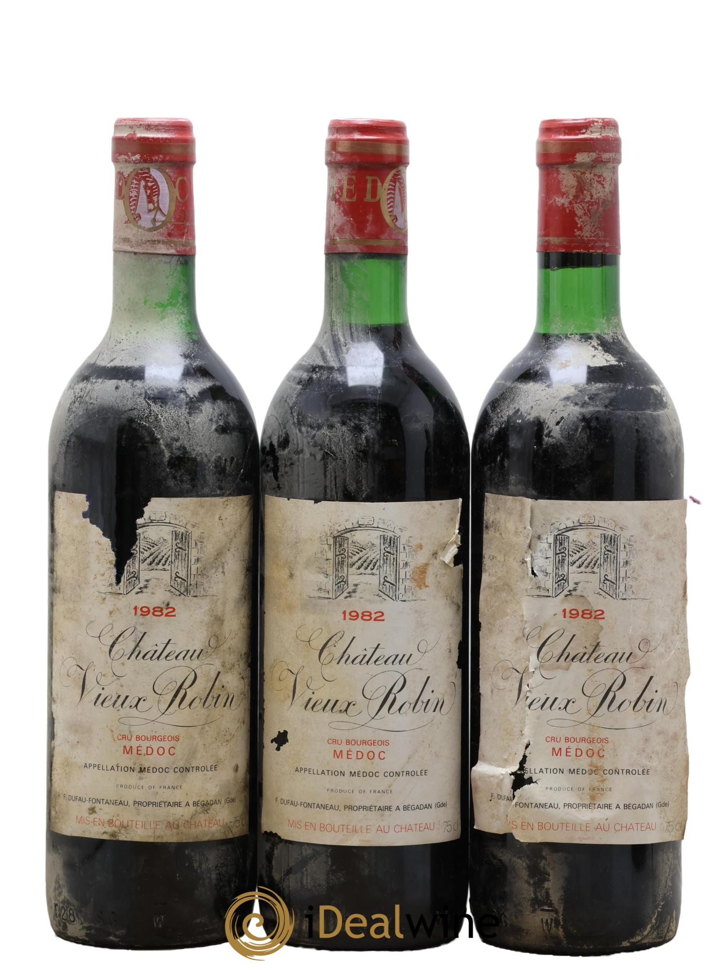Château Vieux Robin Cru Bourgeois 1982 - Lot de 3 bouteilles - 0