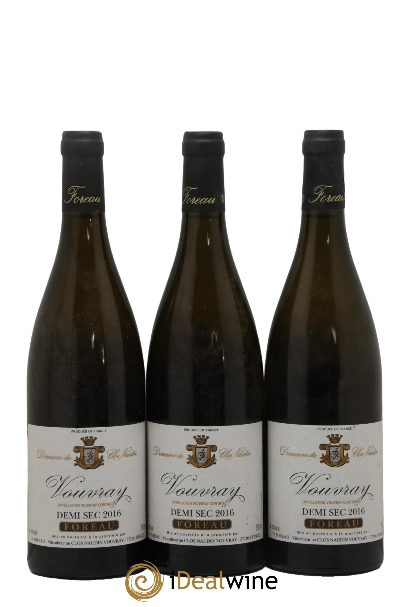 Vouvray Demi-Sec Clos Naudin - Philippe Foreau 2016 - Lot de 3 bouteilles - 0