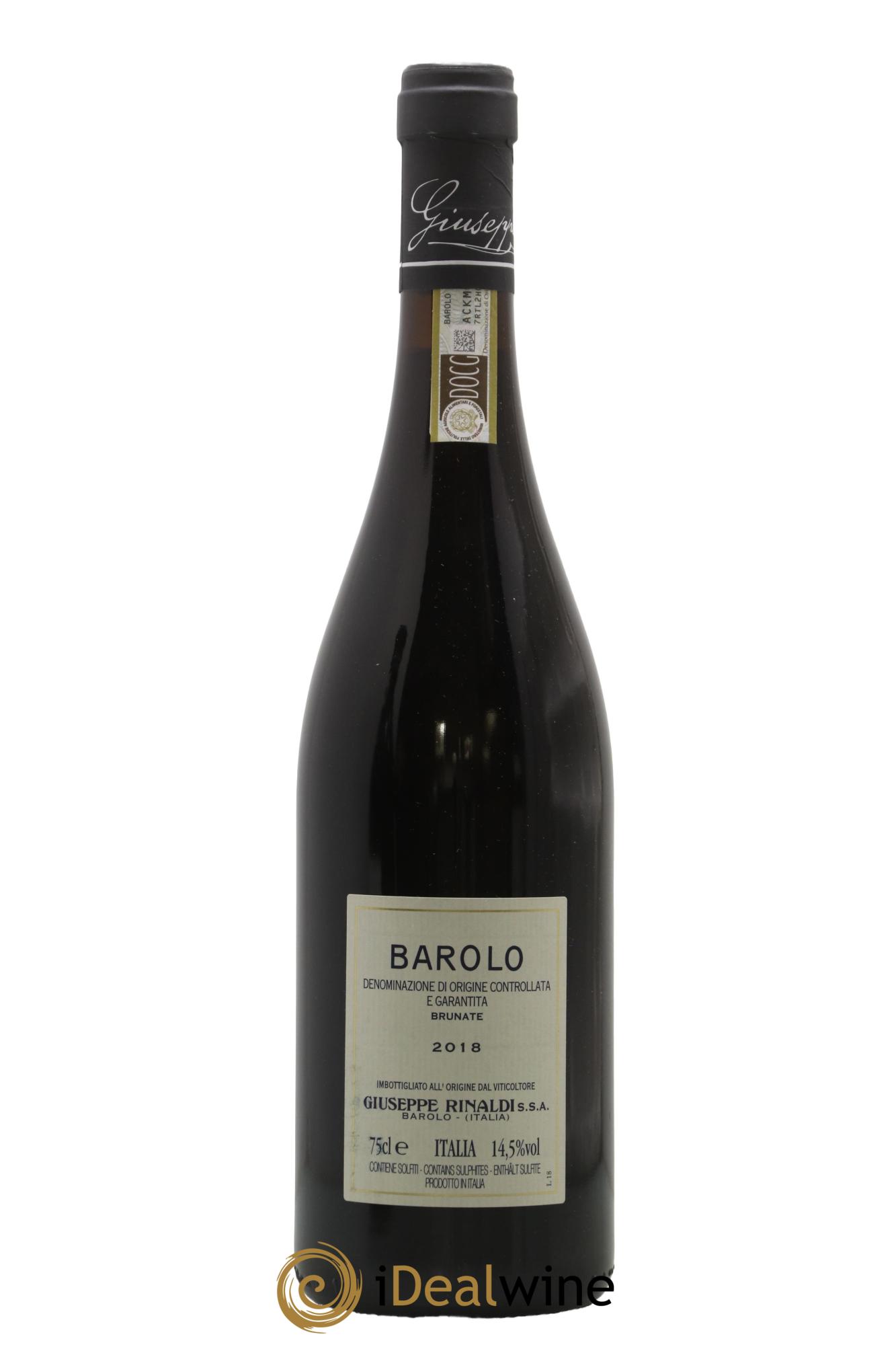 Barolo DOCG Brunate Giuseppe Rinaldi 2018 - Lot de 1 bouteille - 1