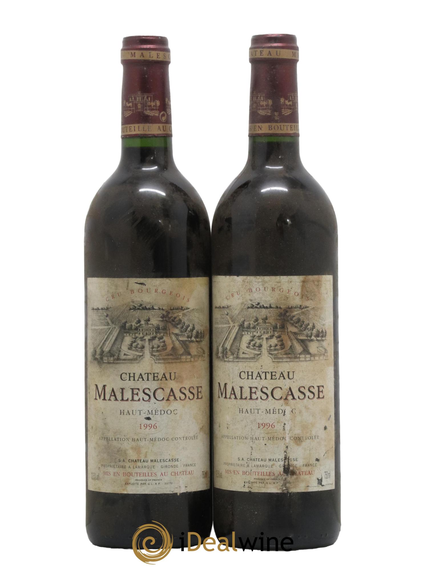 Château Malescasse Cru Bourgeois Exceptionnel 1996 - Lot de 2 bouteilles - 0