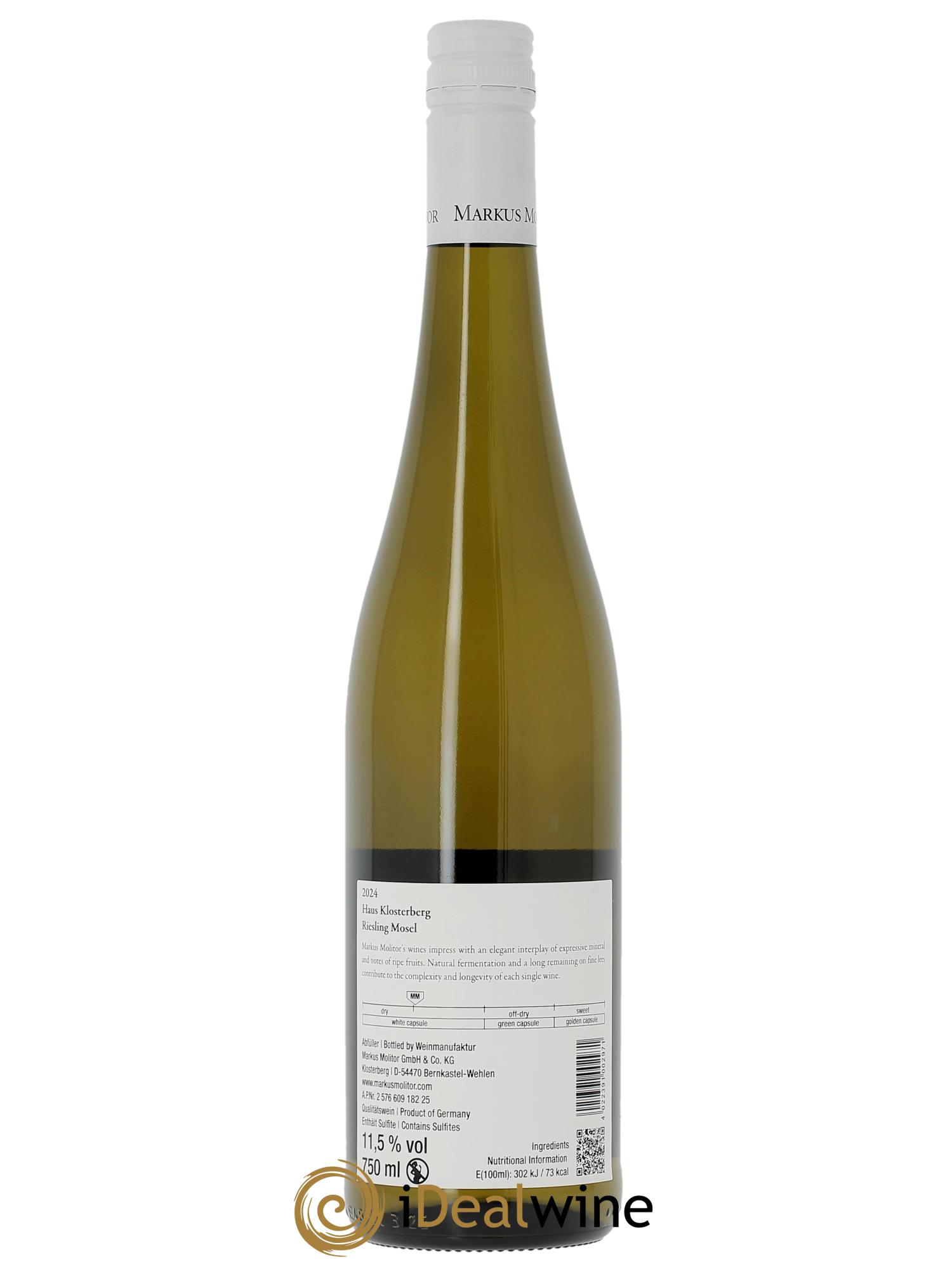 Riesling Markus Molitor Haus Klosterberg White Capsule  2024 - Posten von 1 Flasche - 1