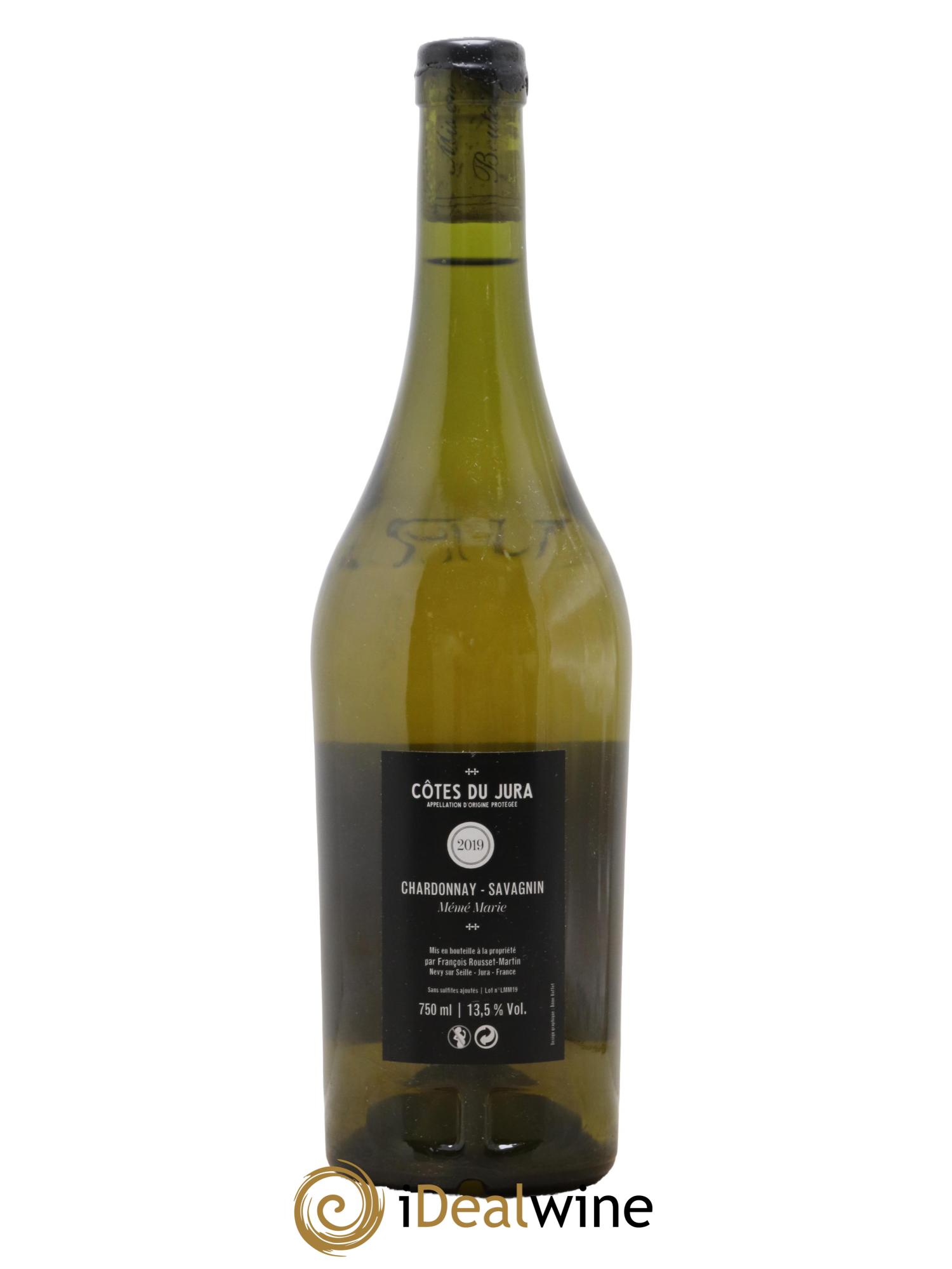 Côtes du Jura Mémé Marie François Rousset Martin 2019 - Lot de 1 bouteille - 1