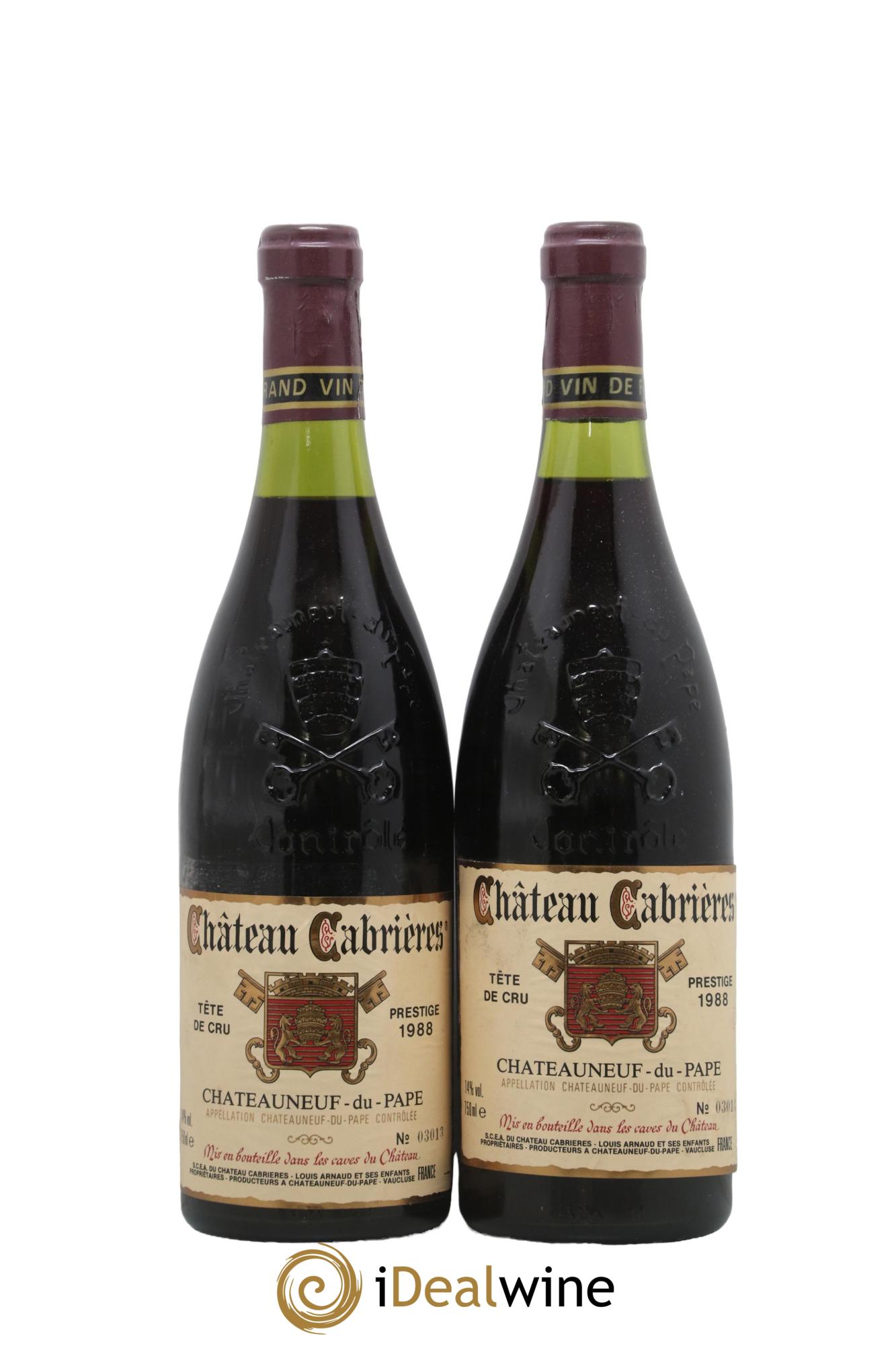 Châteauneuf-du-Pape Château Cabrières 1988 - Lot de 2 bouteilles - 0