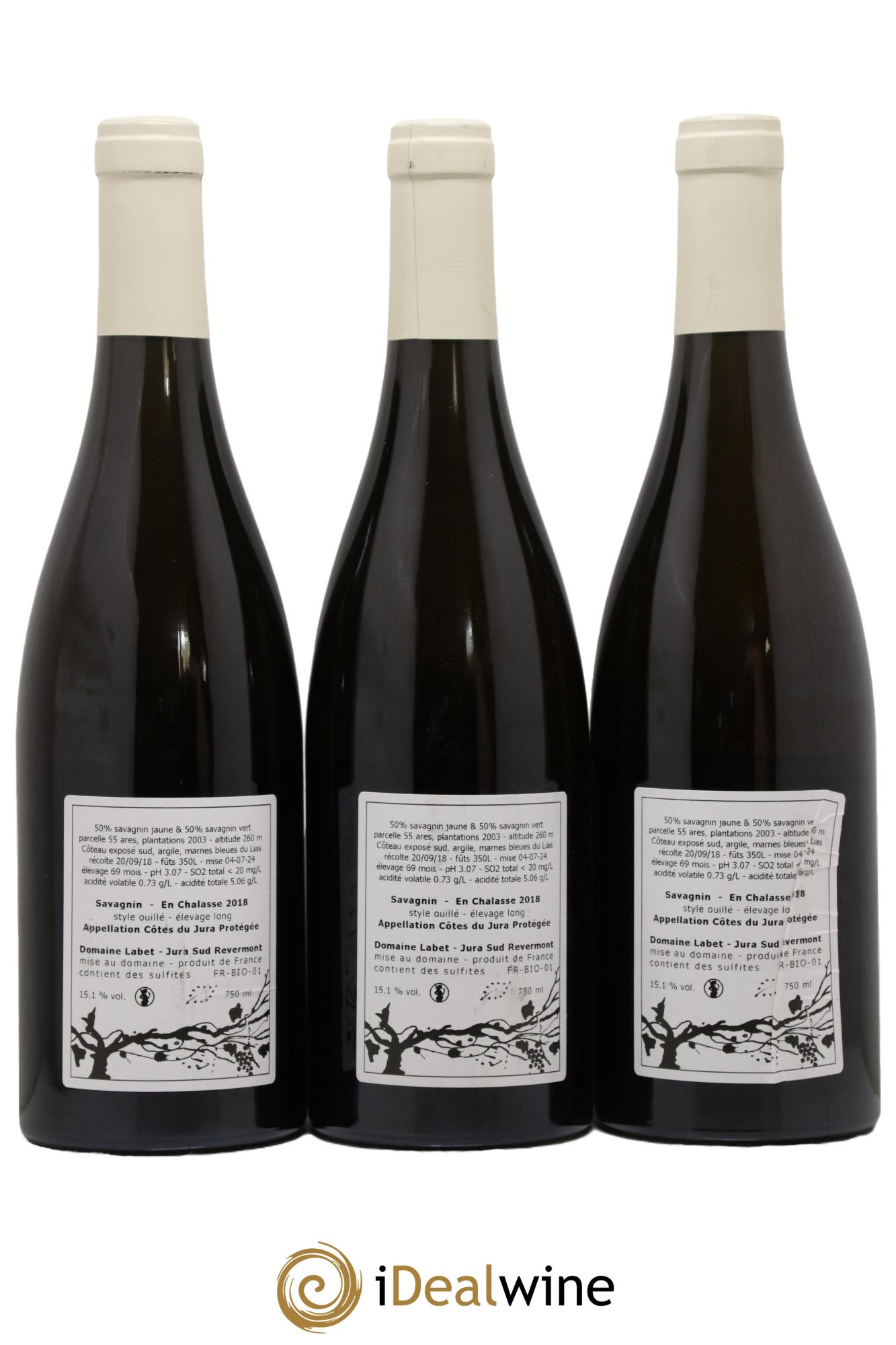Côtes du Jura Savagnin en Chalasse Elevage Long Romain - Julien - Charline Labet 2018 - Lot de 3 bouteilles - 1