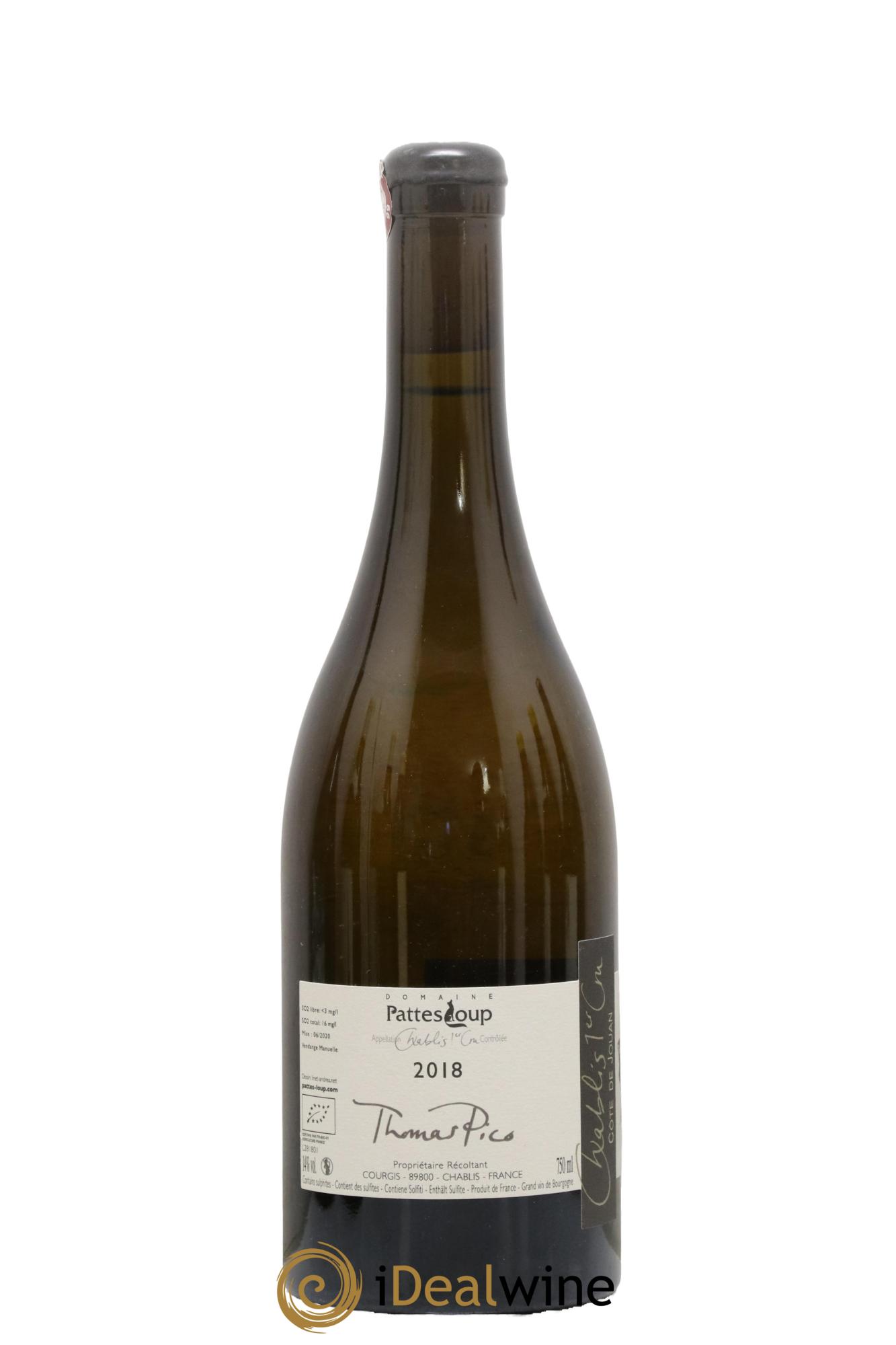 Chablis 1er Cru Côte de Jouan Pattes Loup (Domaine) 2018 - Lot de 1 bouteille - 1