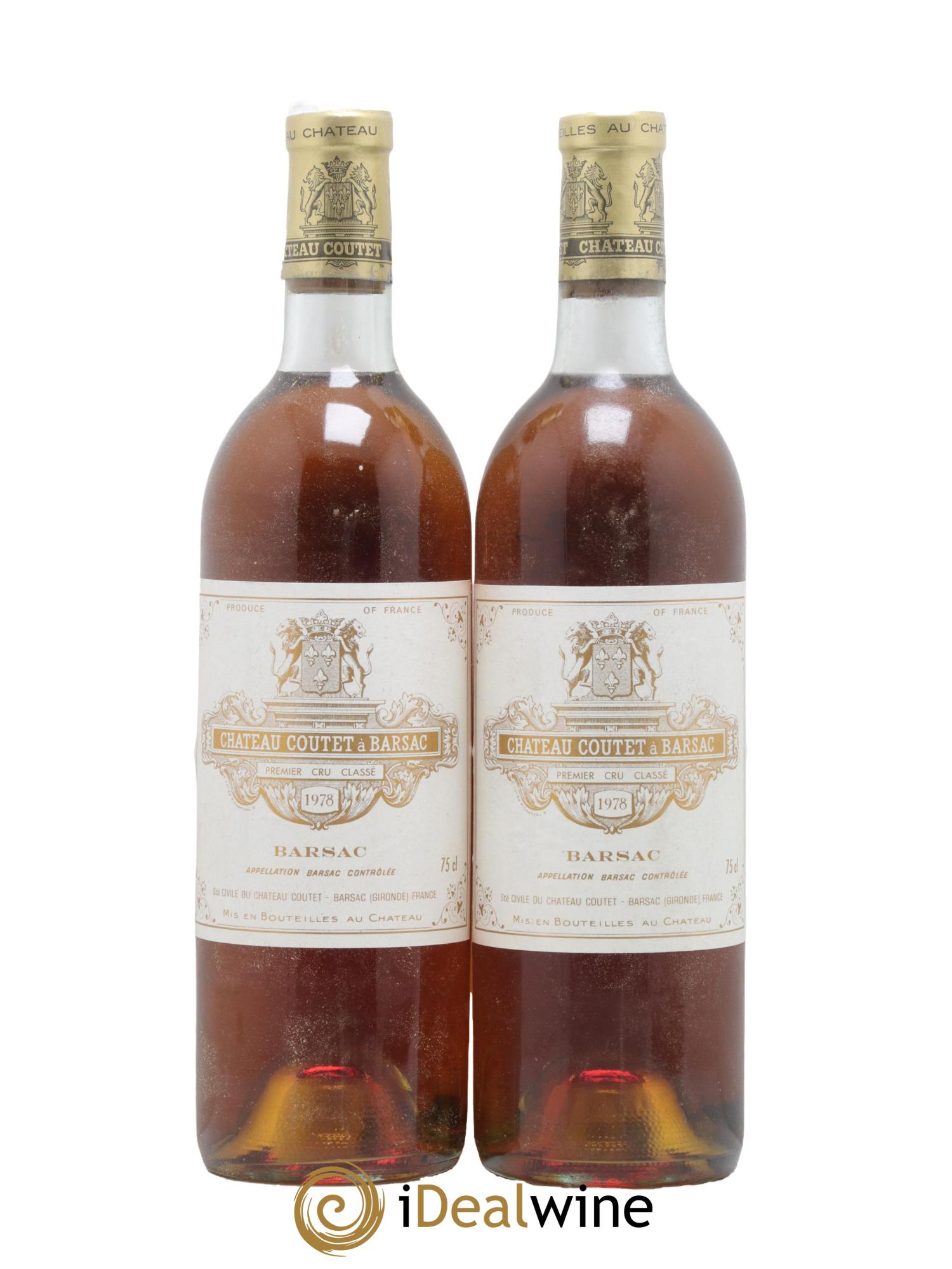 Château Coutet 1er Grand Cru Classé 1978 - Lot de 2 bouteilles - 0