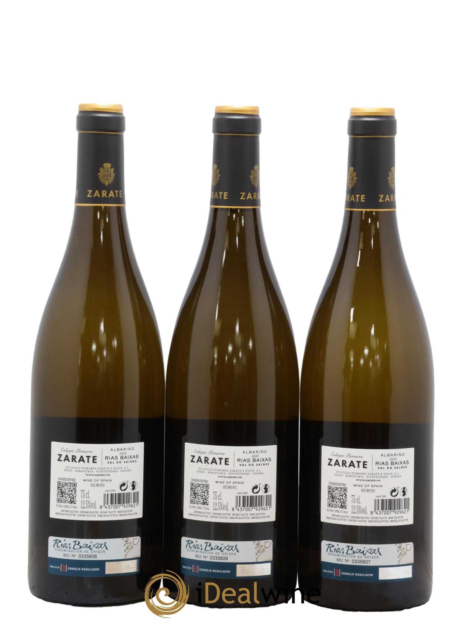 Rias Baixas Albarino Zarate 2023 - Lot de 3 bouteilles - 1