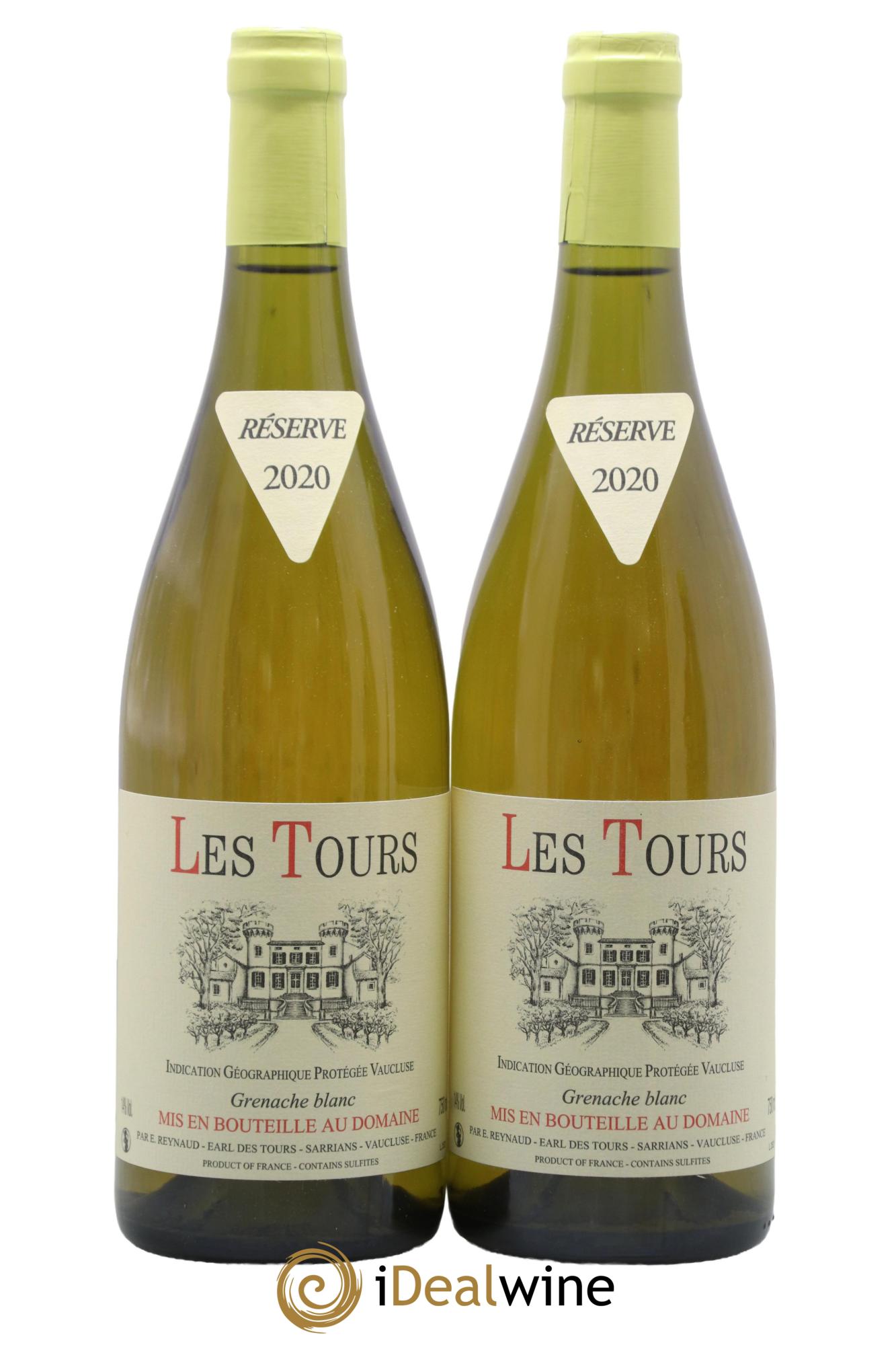 IGP Vaucluse (Vin de Pays de Vaucluse) Les Tours Grenache Blanc Emmanuel Reynaud 2020 - Lotto di 2 bottiglie - 0