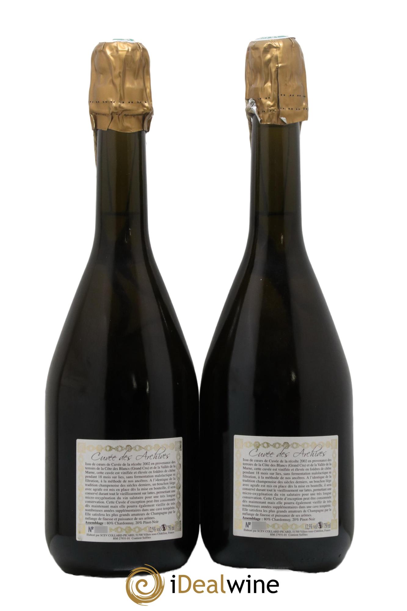 Champagne Cuvée des Archives Collard Picard 2002 - Posten von 2 Flaschen - 1