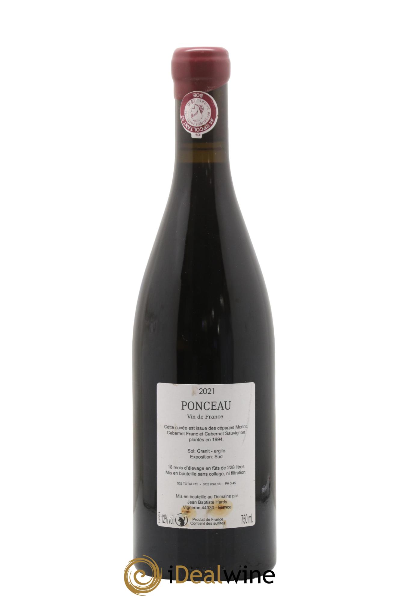 Vin de France Ponceau Domaine Jean Baptiste Hardy 2021 - Lotto di 1 bottiglia - 1