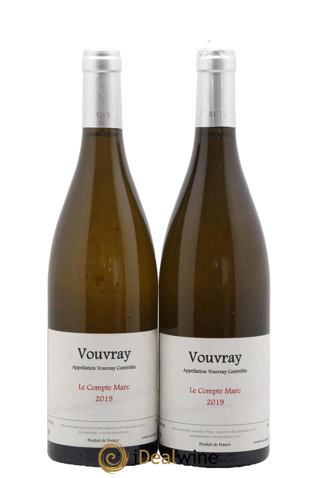 Vouvray Le Compte Marc Julien Vedel 2019 - Lot de 2 bouteilles - 0