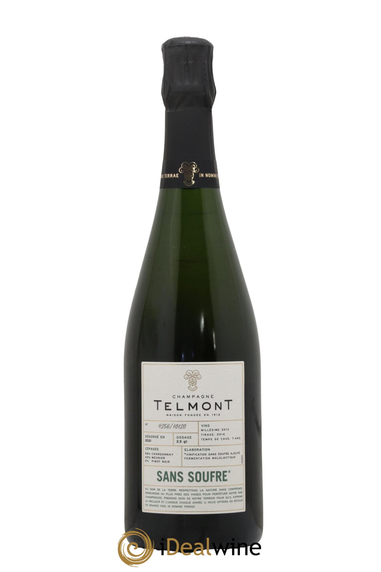 Champagne Sans Souffre Extra Brut Telmont 2013 - Lot de 1 bouteille - 0