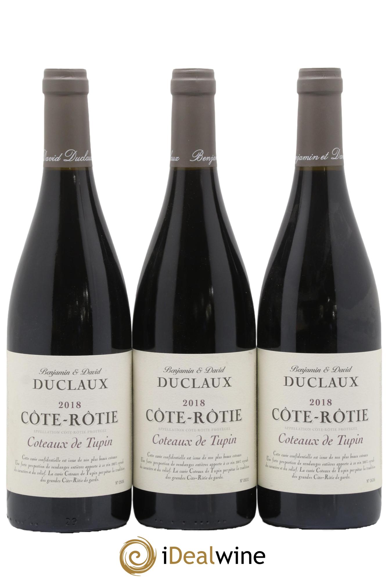 Côte-Rôtie Coteaux de Tupin Domaine Duclaux 2018 - Lot de 3 bouteilles - 0