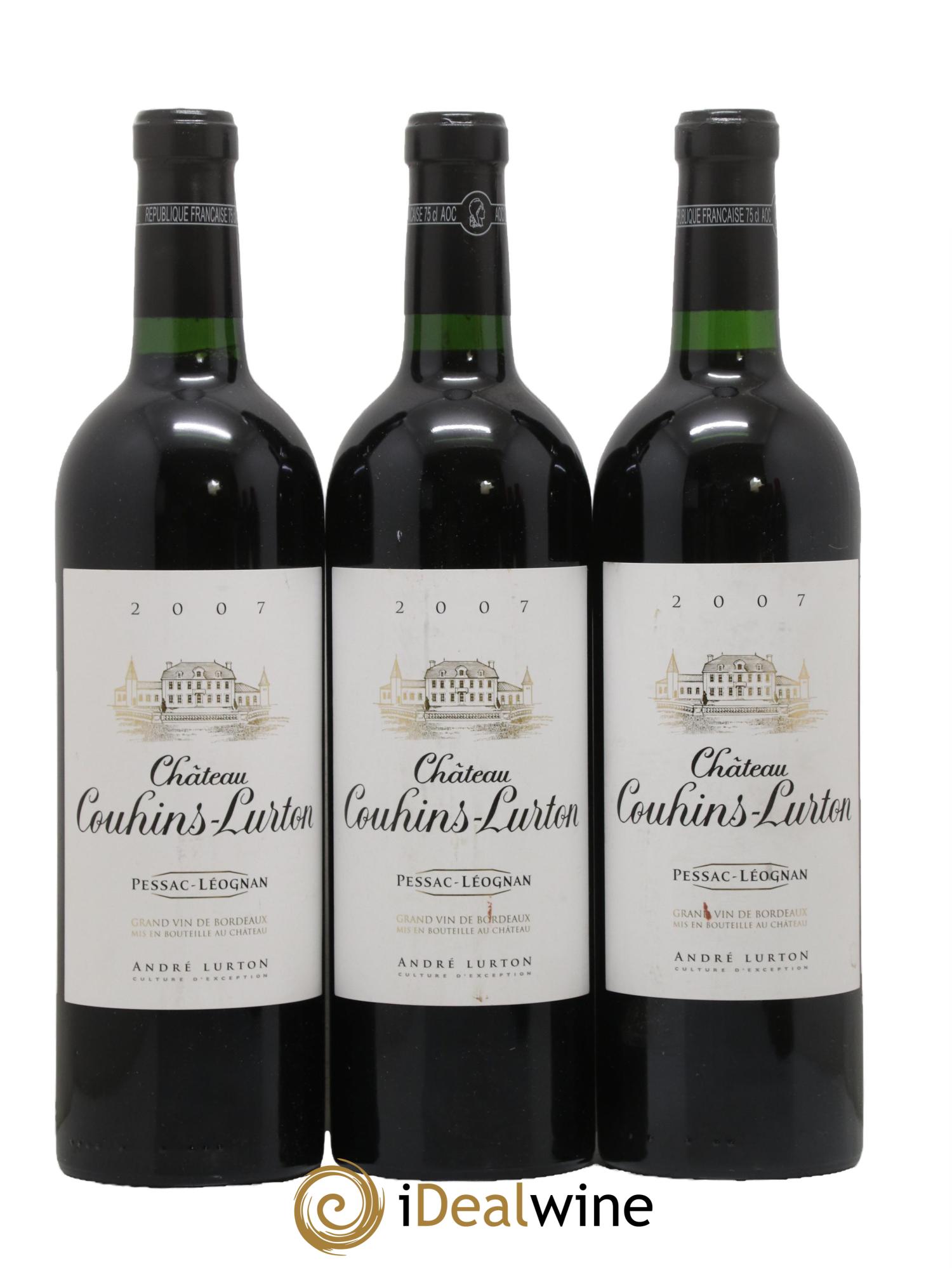 Château Couhins-Lurton 2007 - Lot de 3 bouteilles - 0