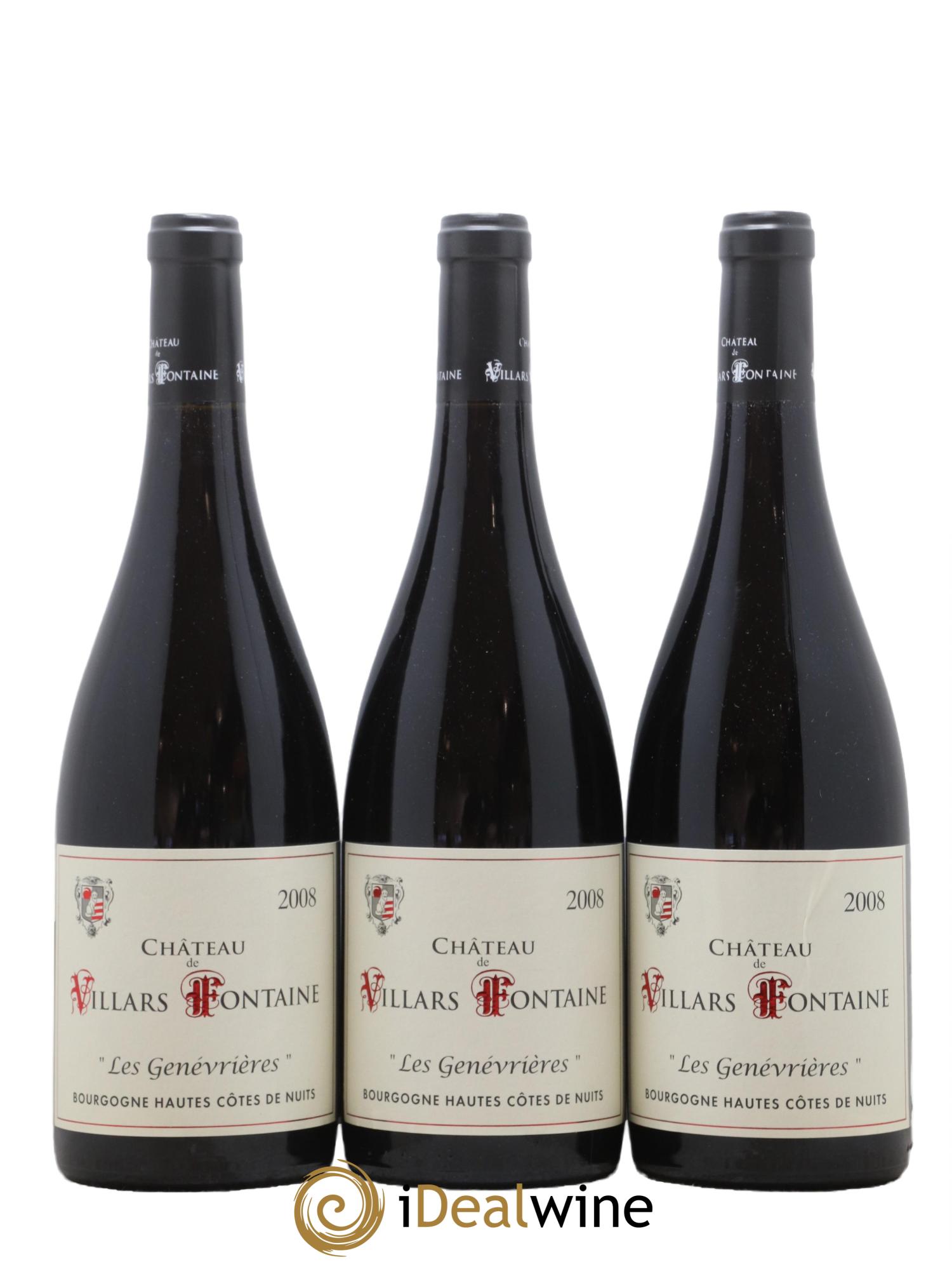 Hautes-Côtes de Nuits Les Genevrieres Domaine Villars Fontaine 2008 - Lot de 3 bouteilles - 0