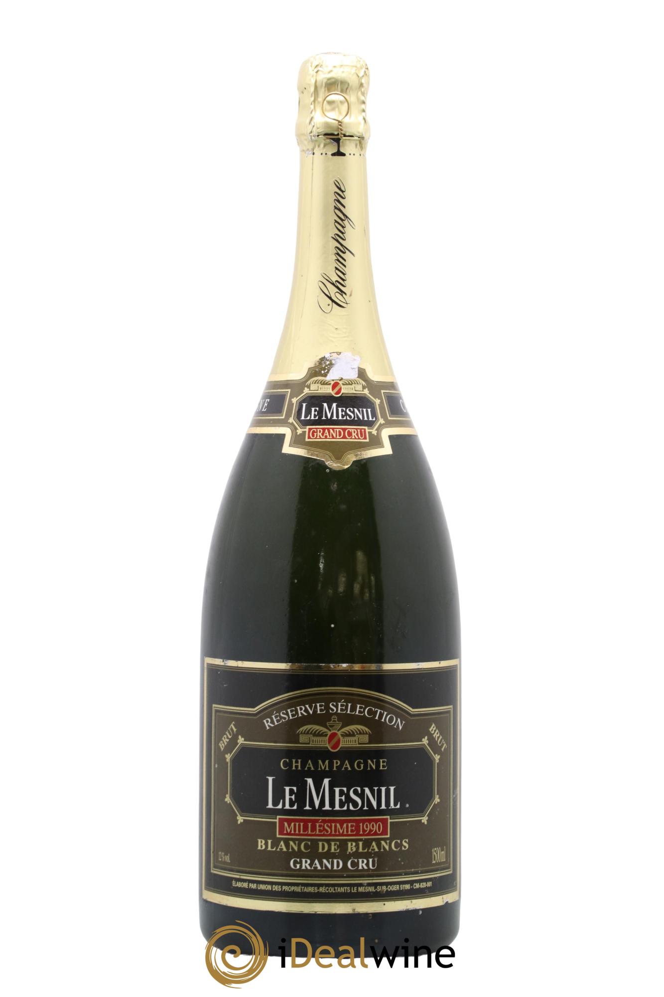 Champagne Blanc de blancs Grand Cru Réserve Sélection Le Mesnil 1990 - Lotto di 1 magnum - 0