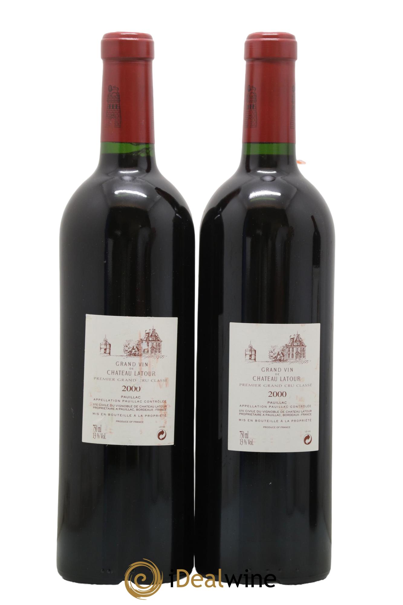 Château Latour 1er Grand Cru Classé 2000 - Lotto di 2 bottiglie - 1