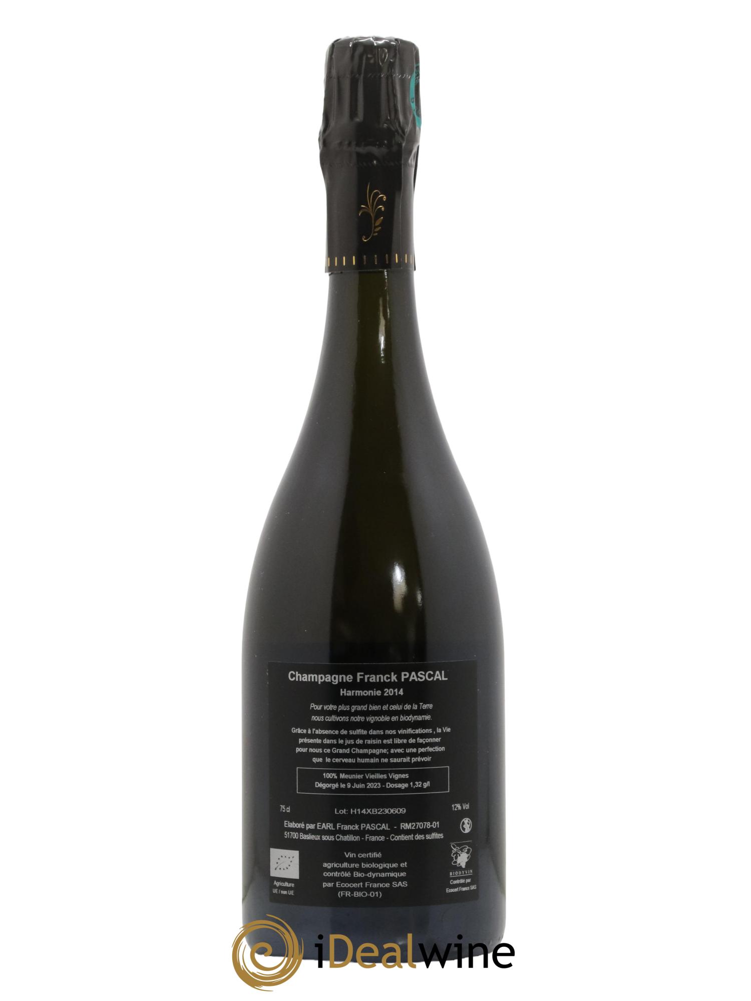 Harmonie Extra-Brut Franck Pascal 2014 - Lot de 1 bouteille - 1