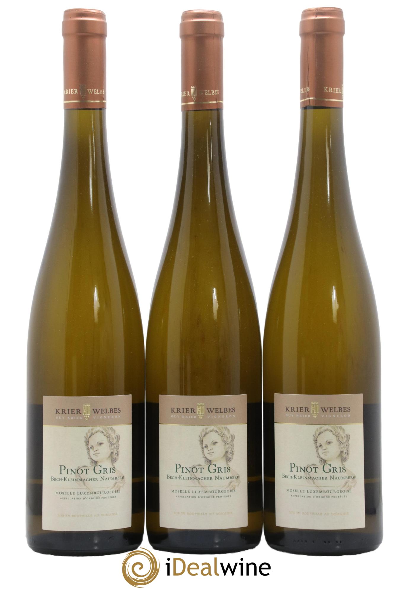 Vins Etrangers Moselle Luxembourgeoise Bech Kleinmacher Naumberg Pinot Gris Krier Welbes 2021 - Lot de 3 bouteilles - 0