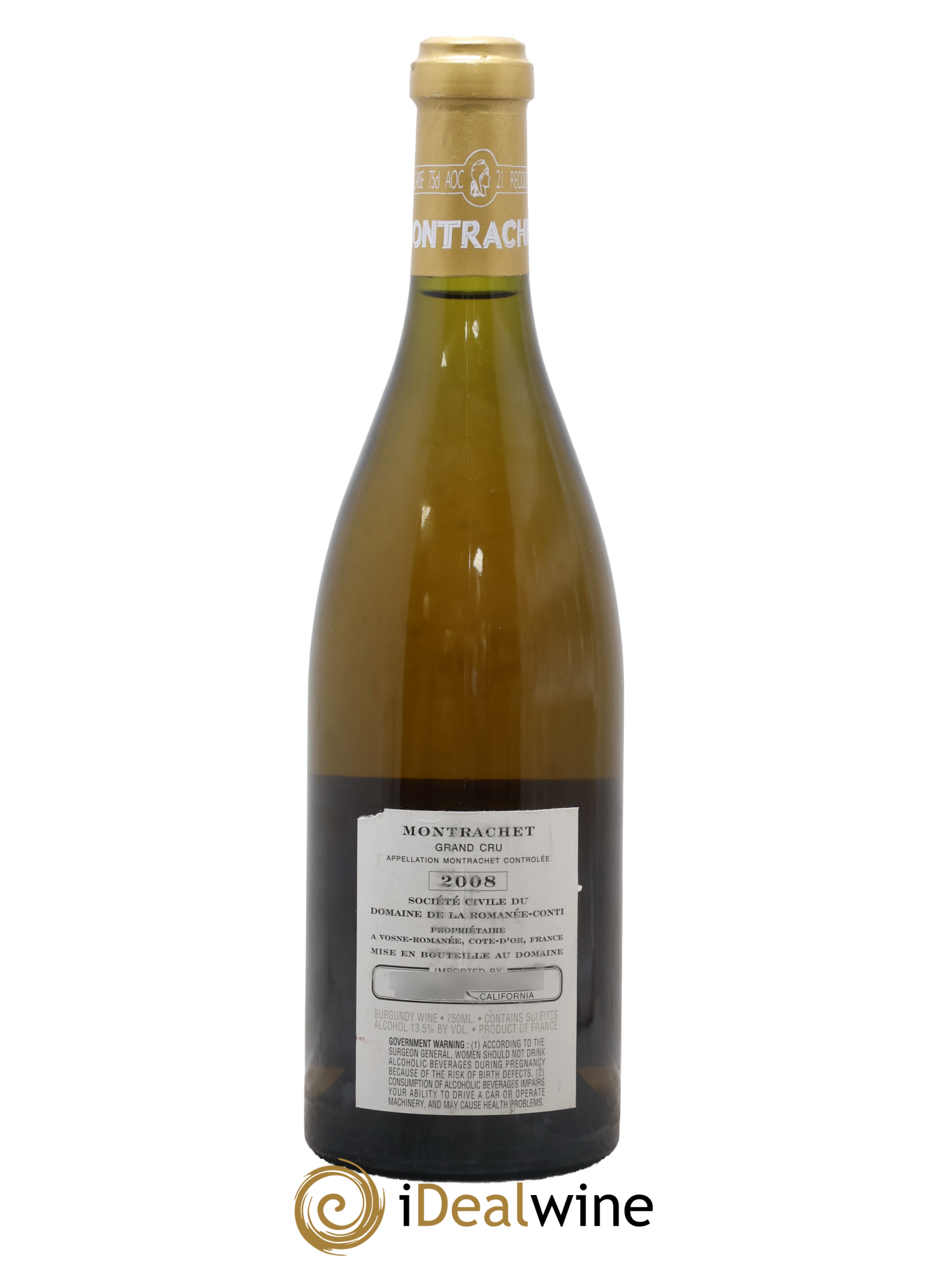 Montrachet Grand Cru Domaine de la Romanée-Conti 2008 - Lot of 1 bottle - 1