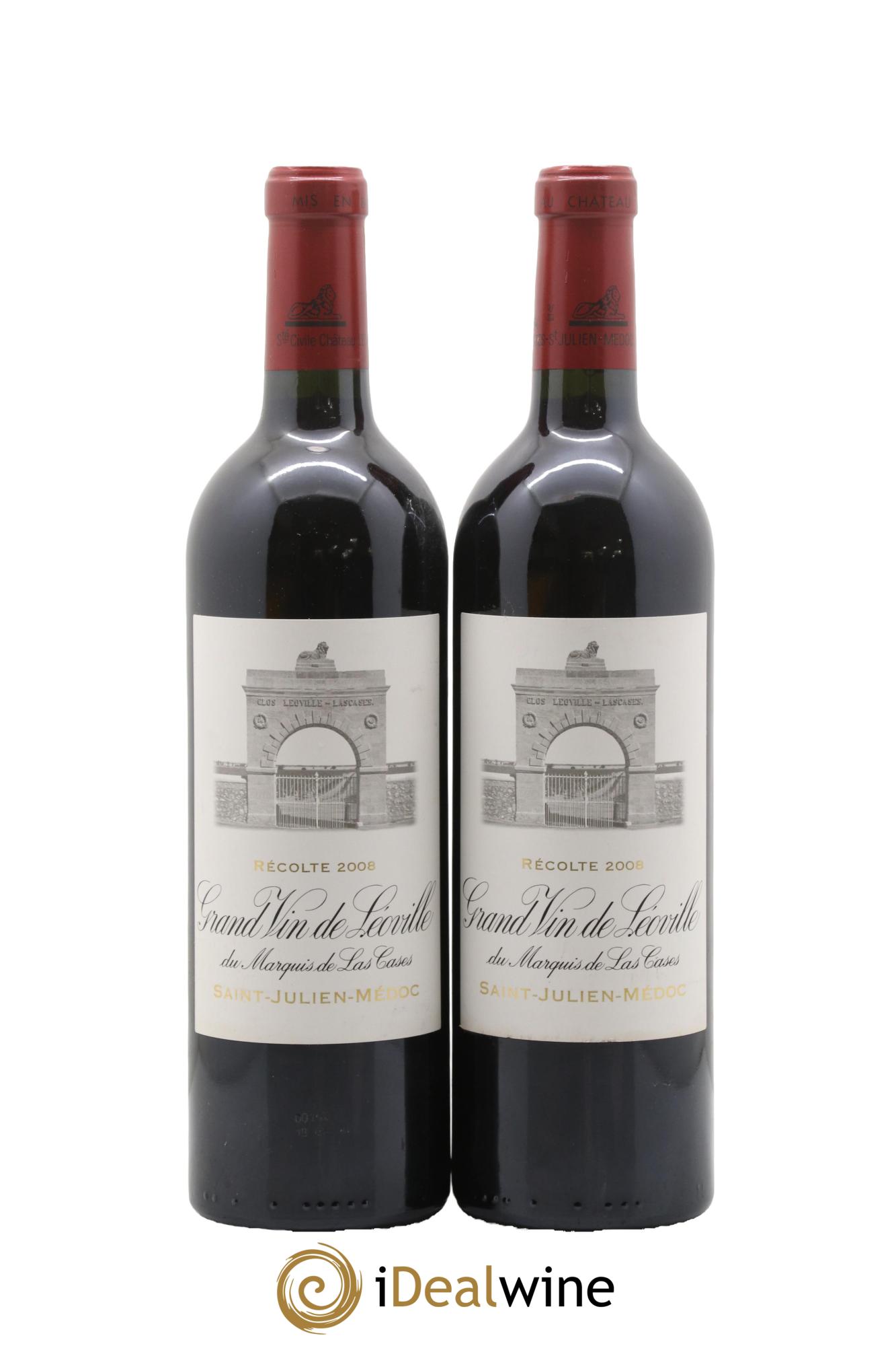 Château Léoville Las Cases 2ème Grand Cru Classé 2008 - Lot of 2 bottles - 0