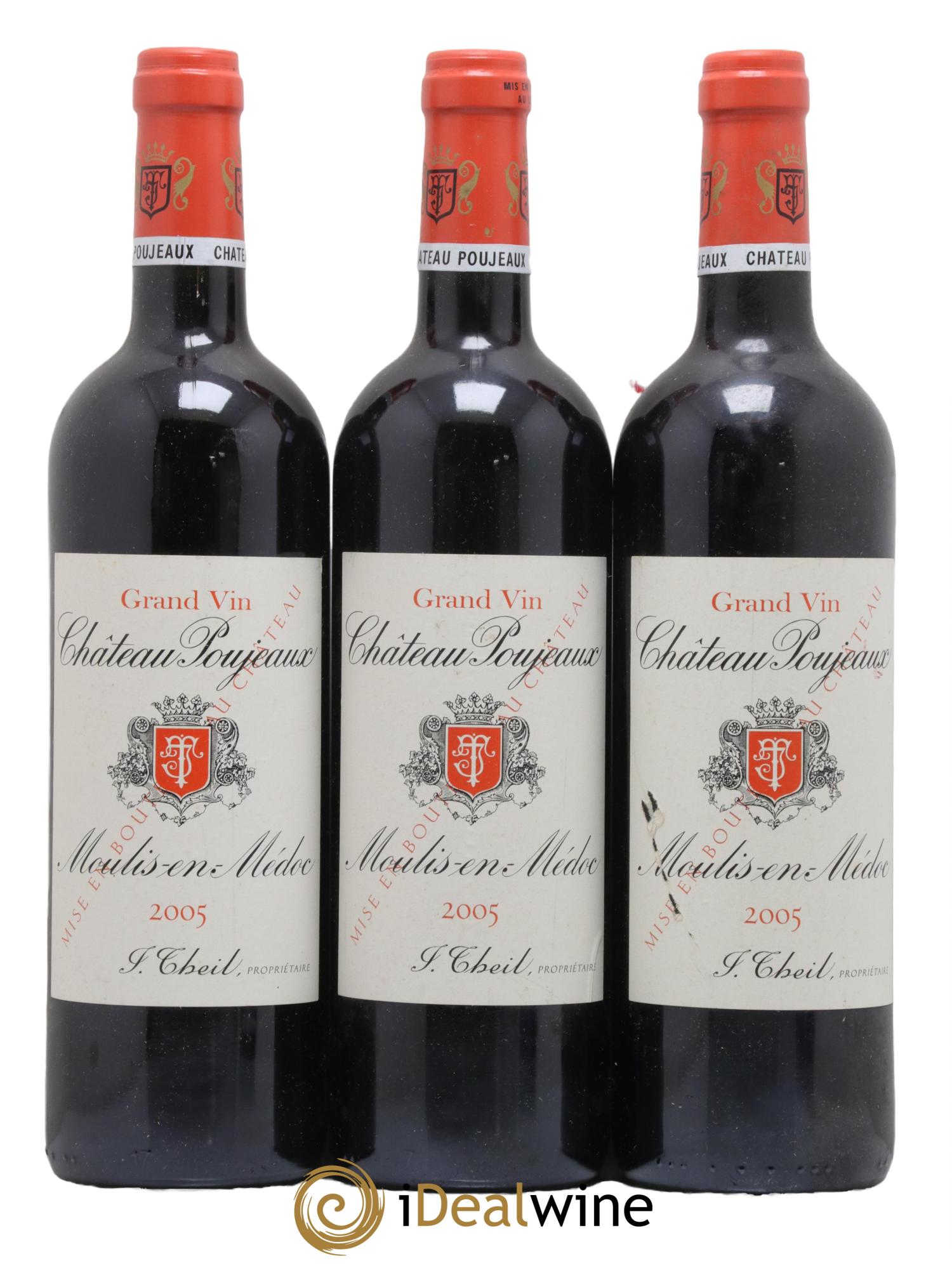 Château Poujeaux 2005 - Lot de 3 bouteilles - 0