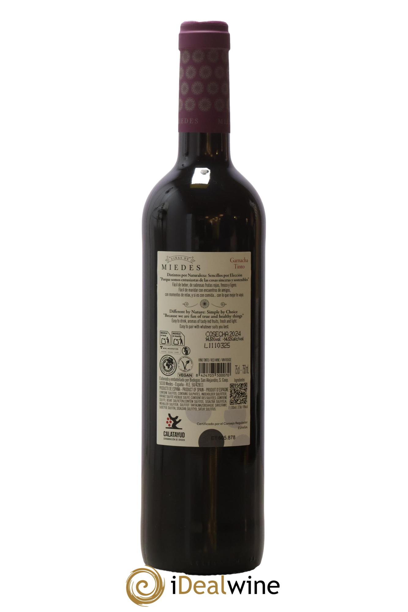 Espagne Vinas de Miedes Bodegas San Alejandro 2024 - Lot de 1 bouteille - 1