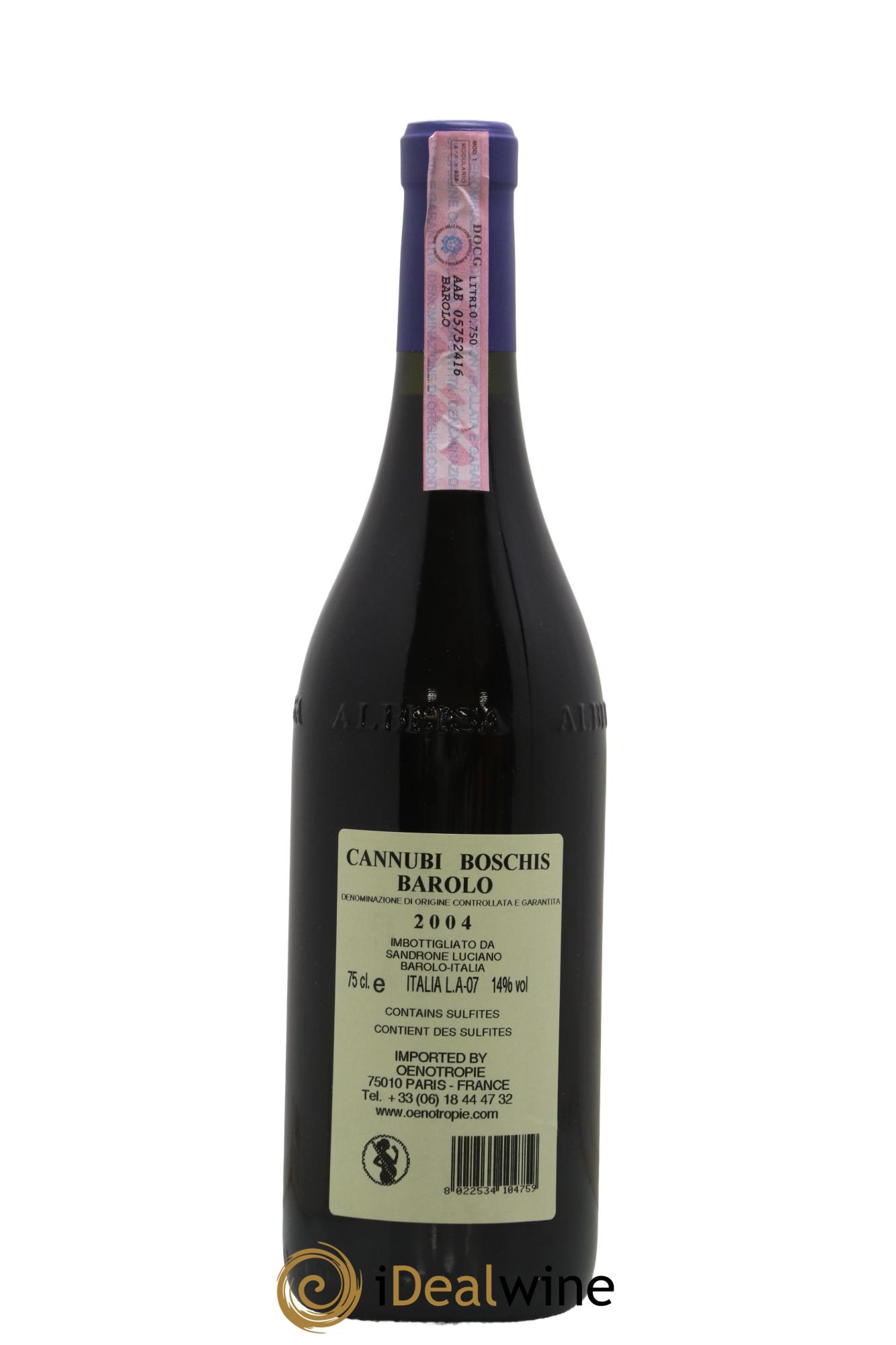 Barolo DOCG Aleste (anciennement Cannubi Boschis) Luciano Sandrone 2004 - Lot of 1 bottle - 1