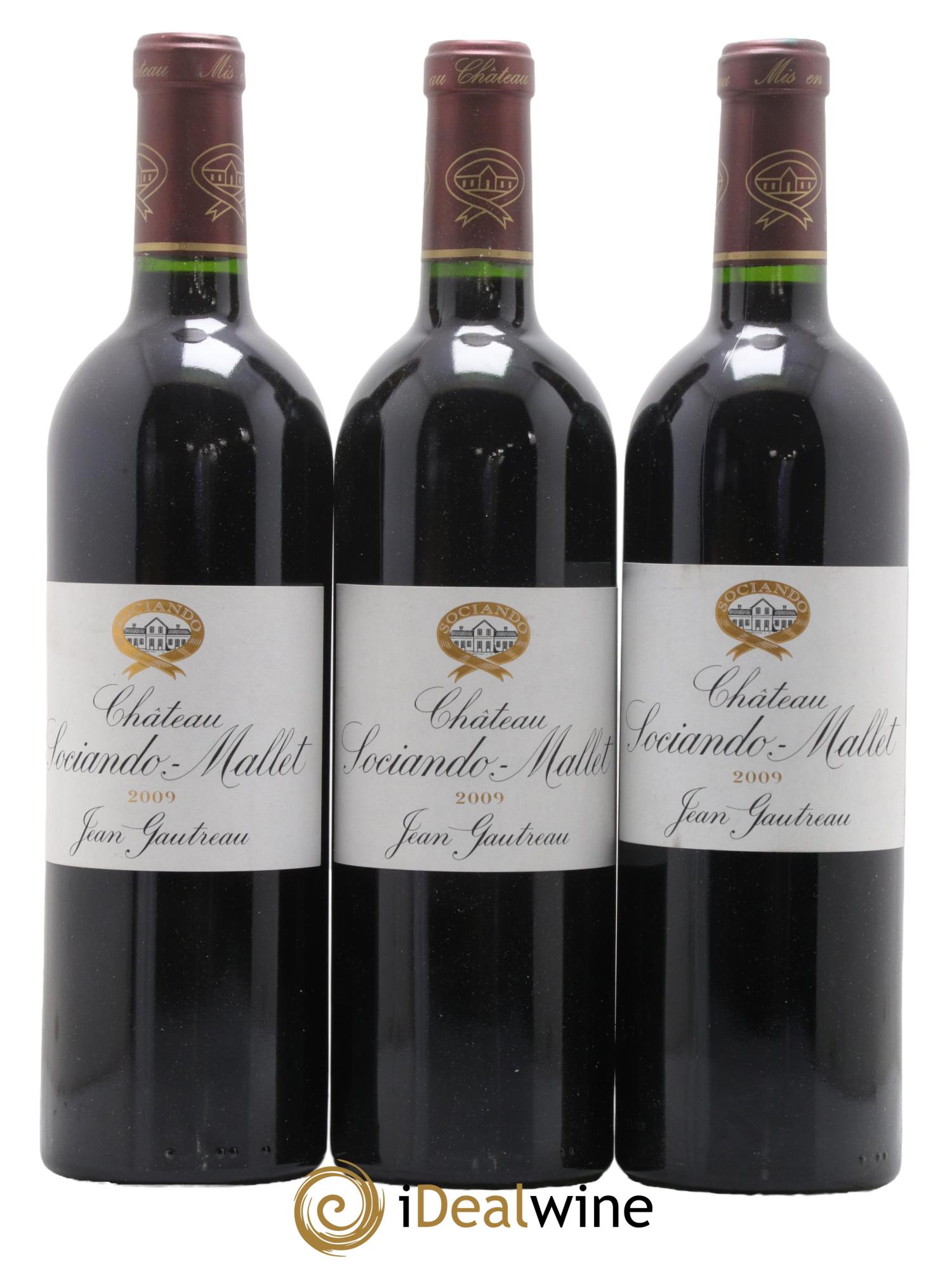 Château Sociando Mallet 2009 - Lot de 3 bouteilles - 0