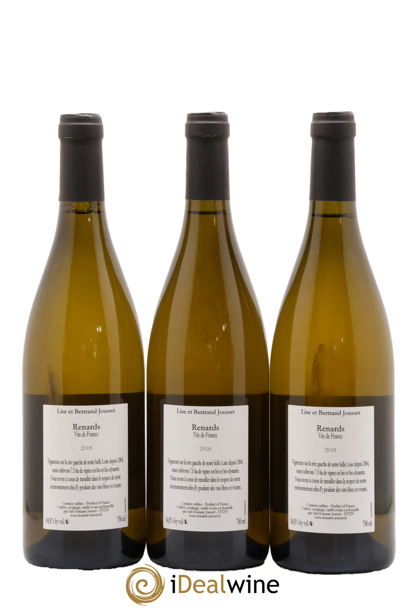 Vin de France Renards Lise et Bertrand Jousset 2018 - Lot of 3 bottles - 1
