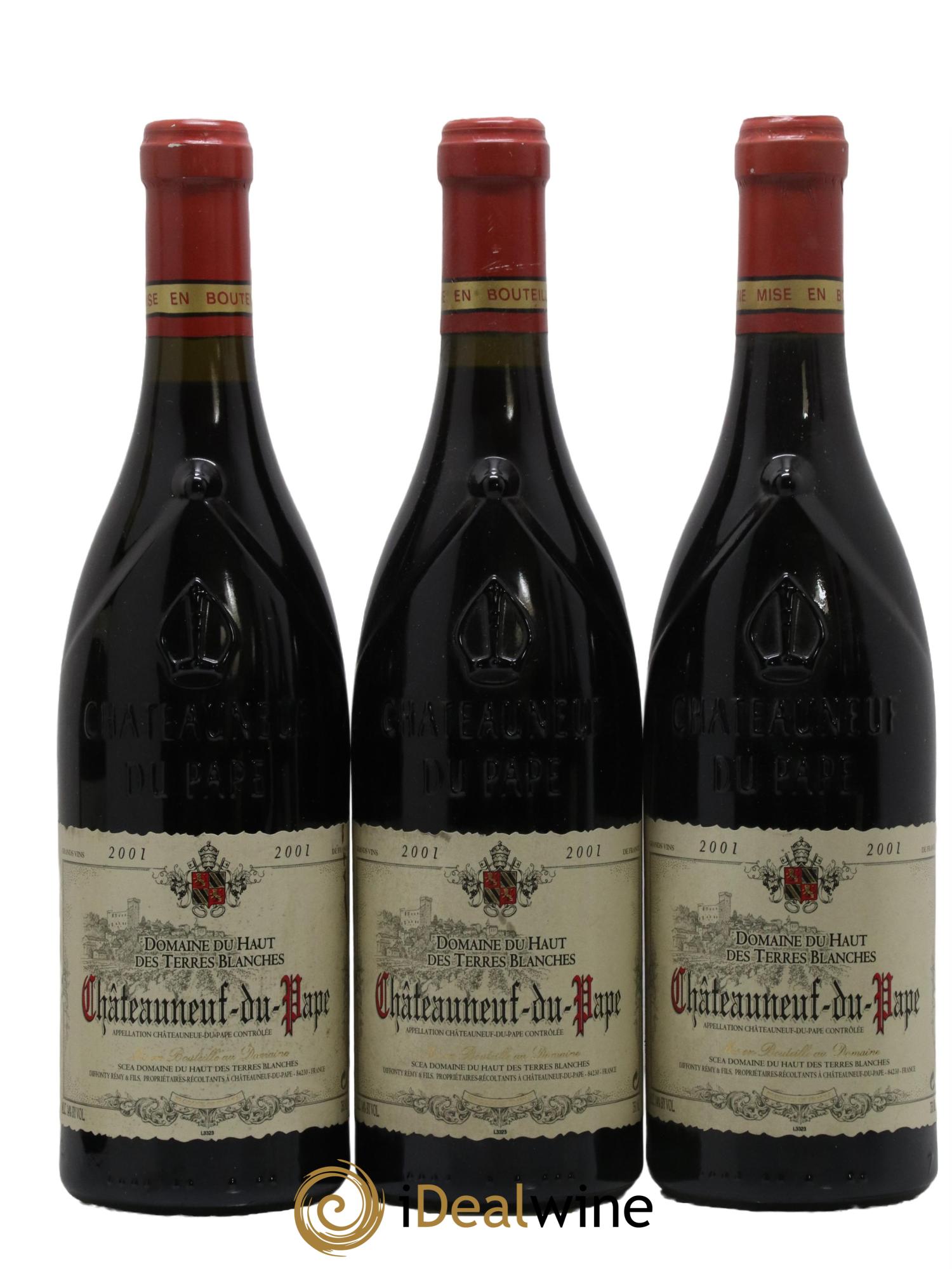 Châteauneuf-du-Pape Domaine Du Haut des Terres Blanches 2001 - Lot de 3 bouteilles - 0