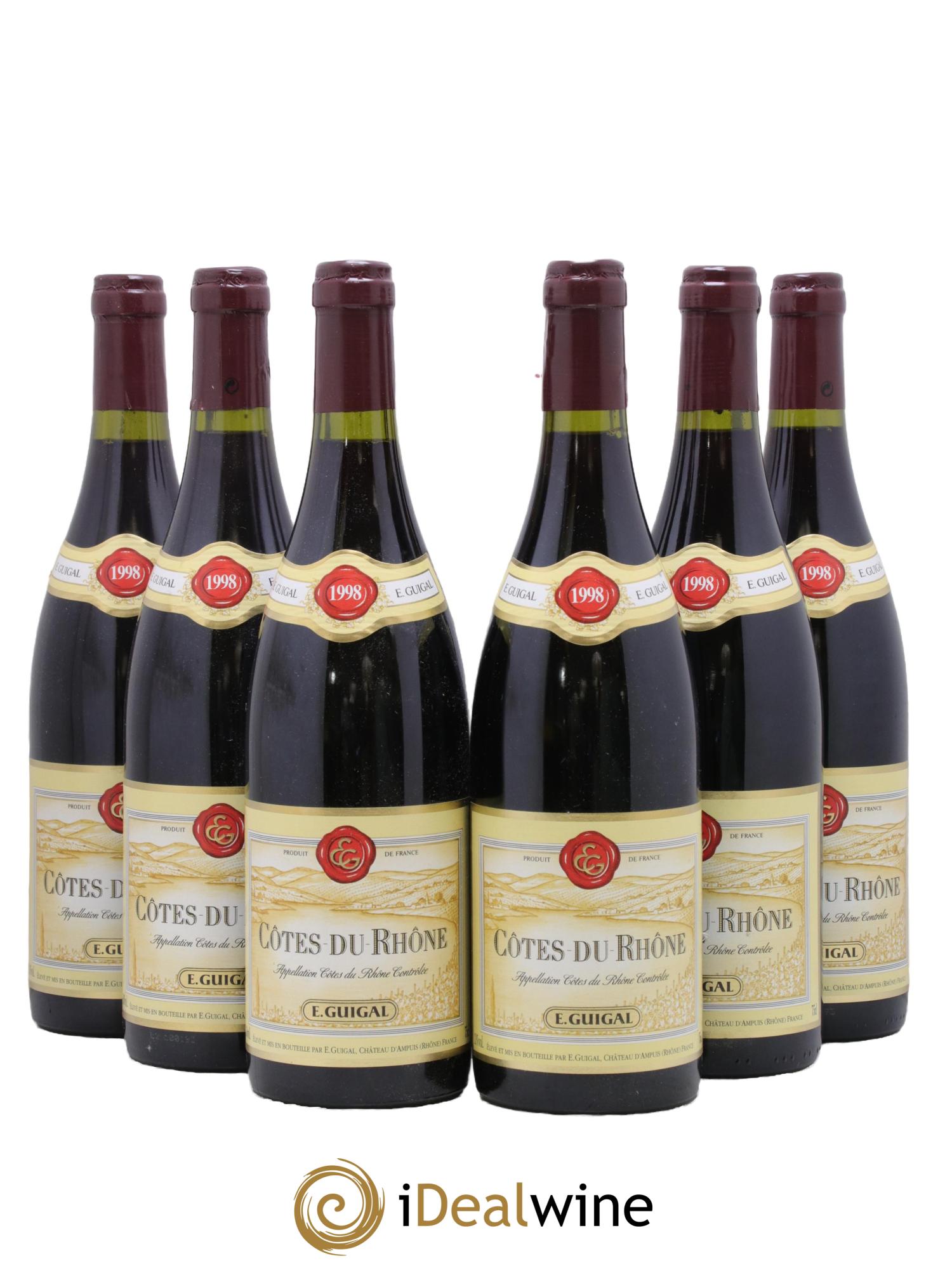 Côtes-du-Rhône Guigal 1998 - Lot de 6 bouteilles - 0