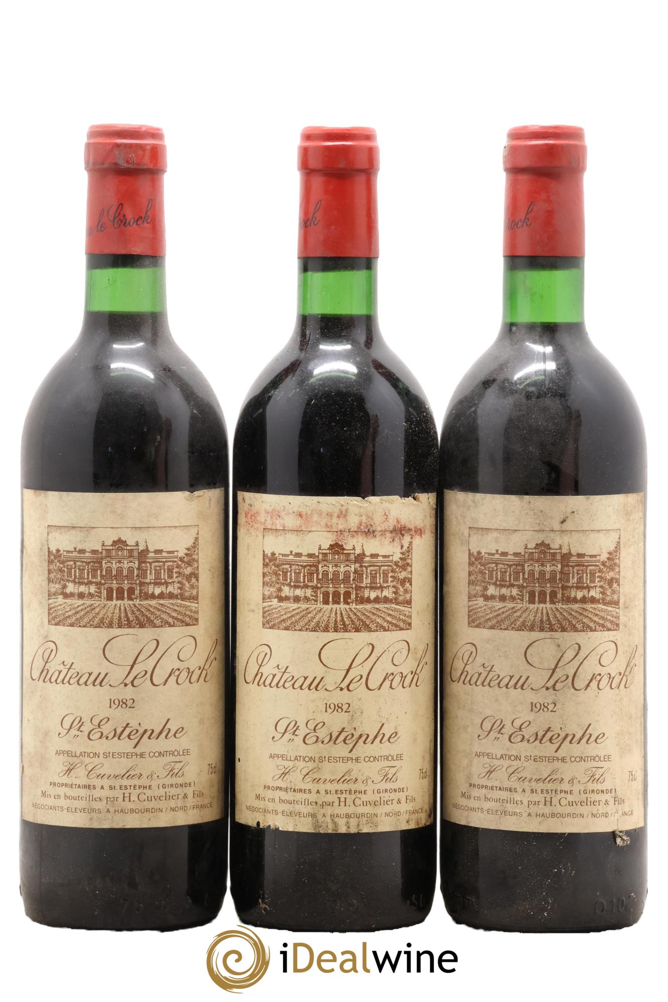 Château le Crock Cru Bourgeois 1982 - Lot de 3 bouteilles - 0