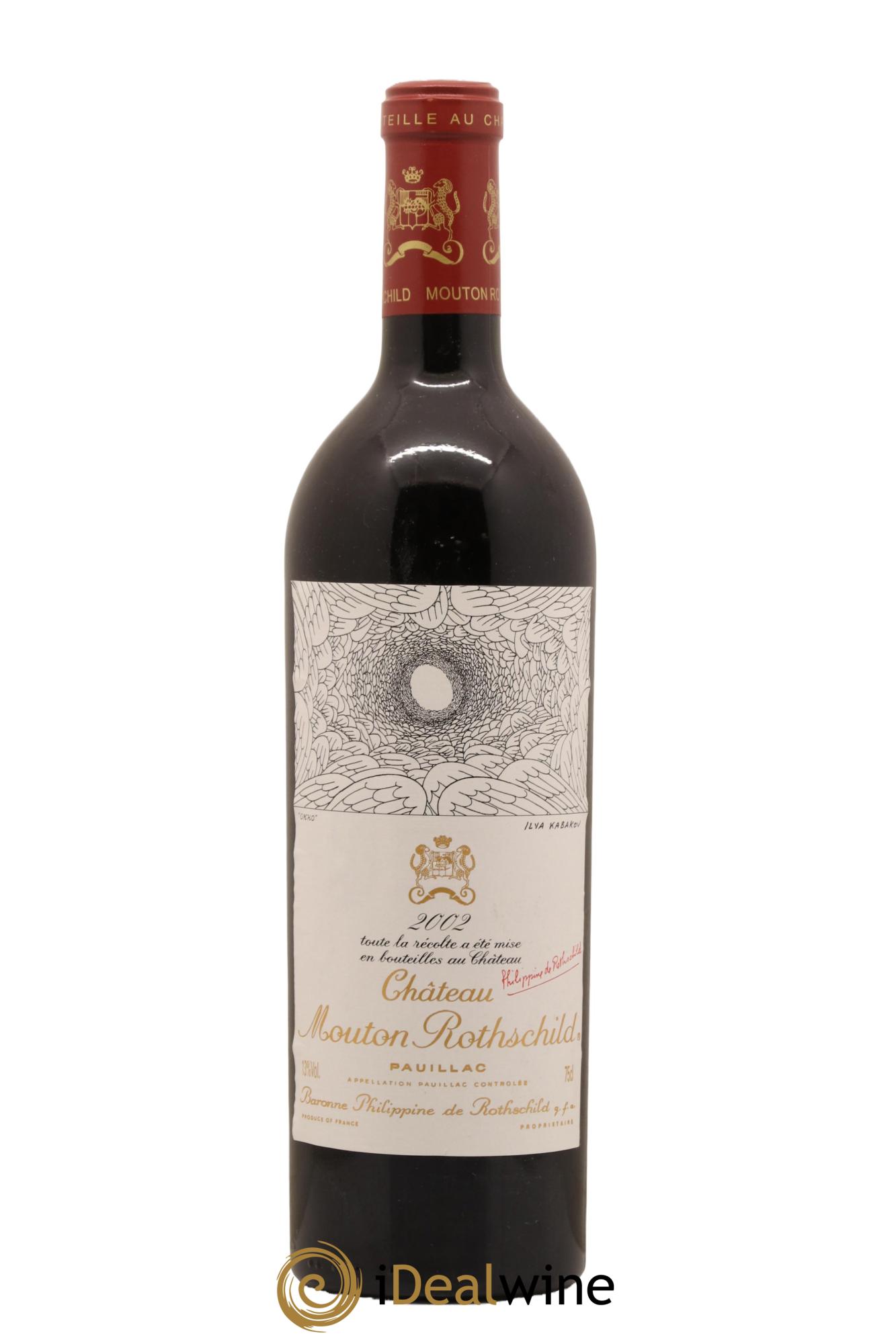 Château Mouton Rothschild 1er Grand Cru Classé 2002 - Lot de 1 bouteille - 0